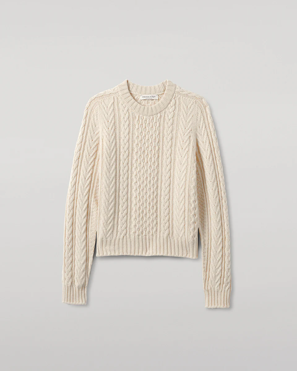 Aran Cable Cream Cashmere Jumper - Image 2