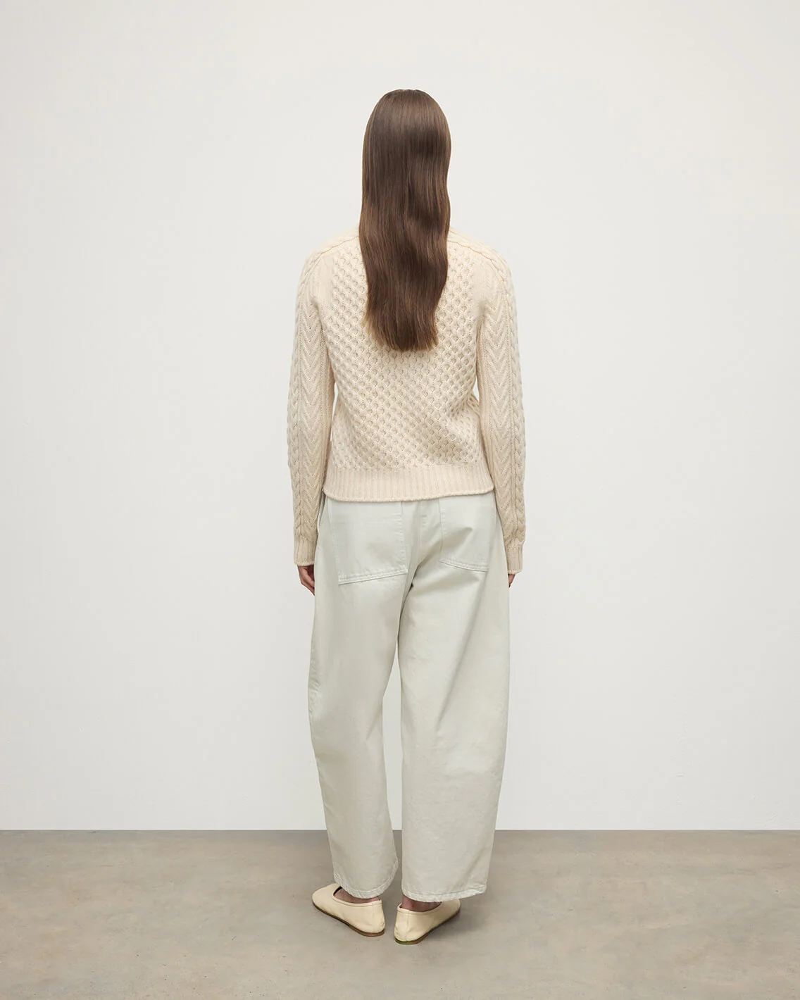 Aran Cable Cream Cashmere Jumper - Image 4