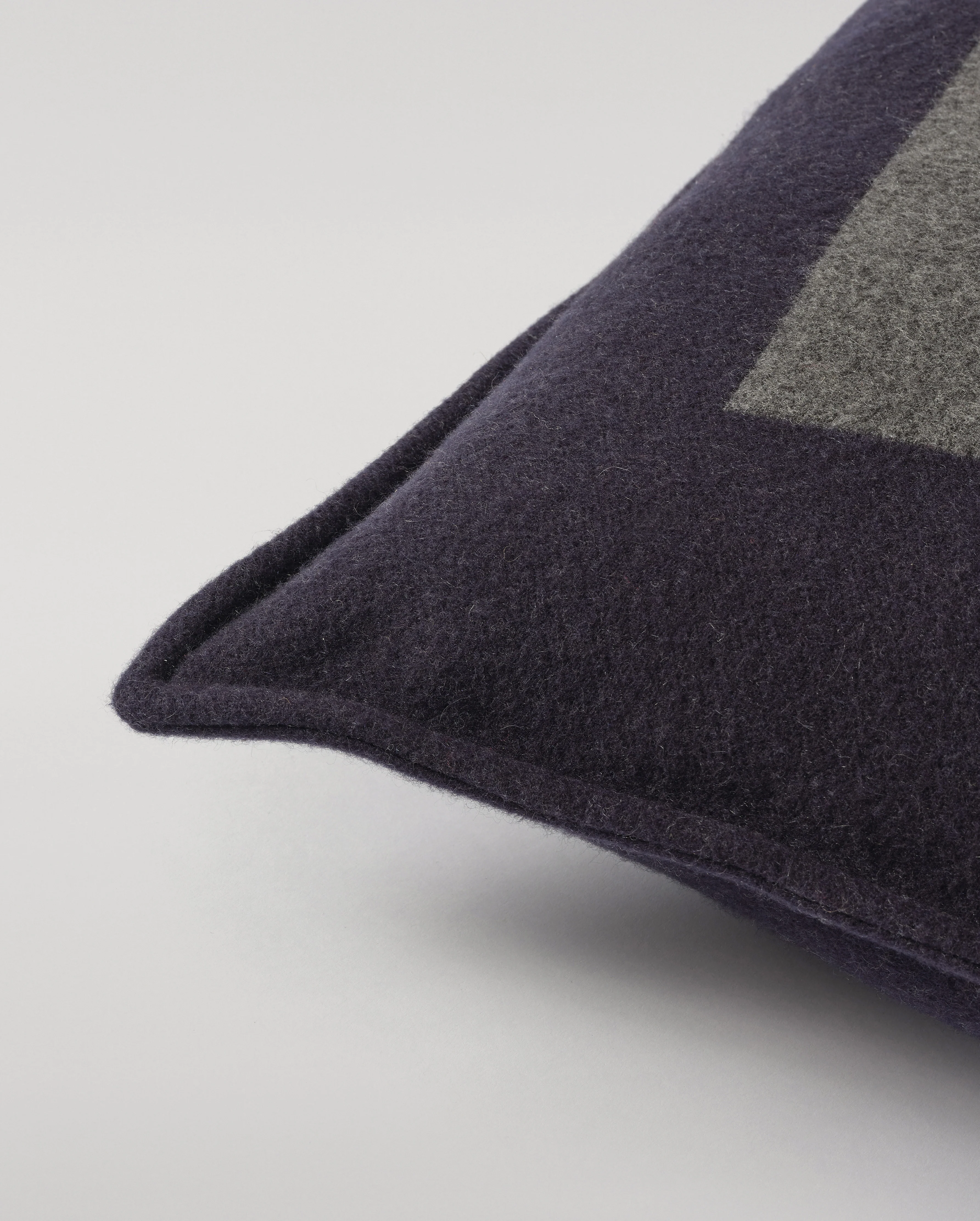 Art Geometric Navy & Grey Cashmere Cushion - Image 4