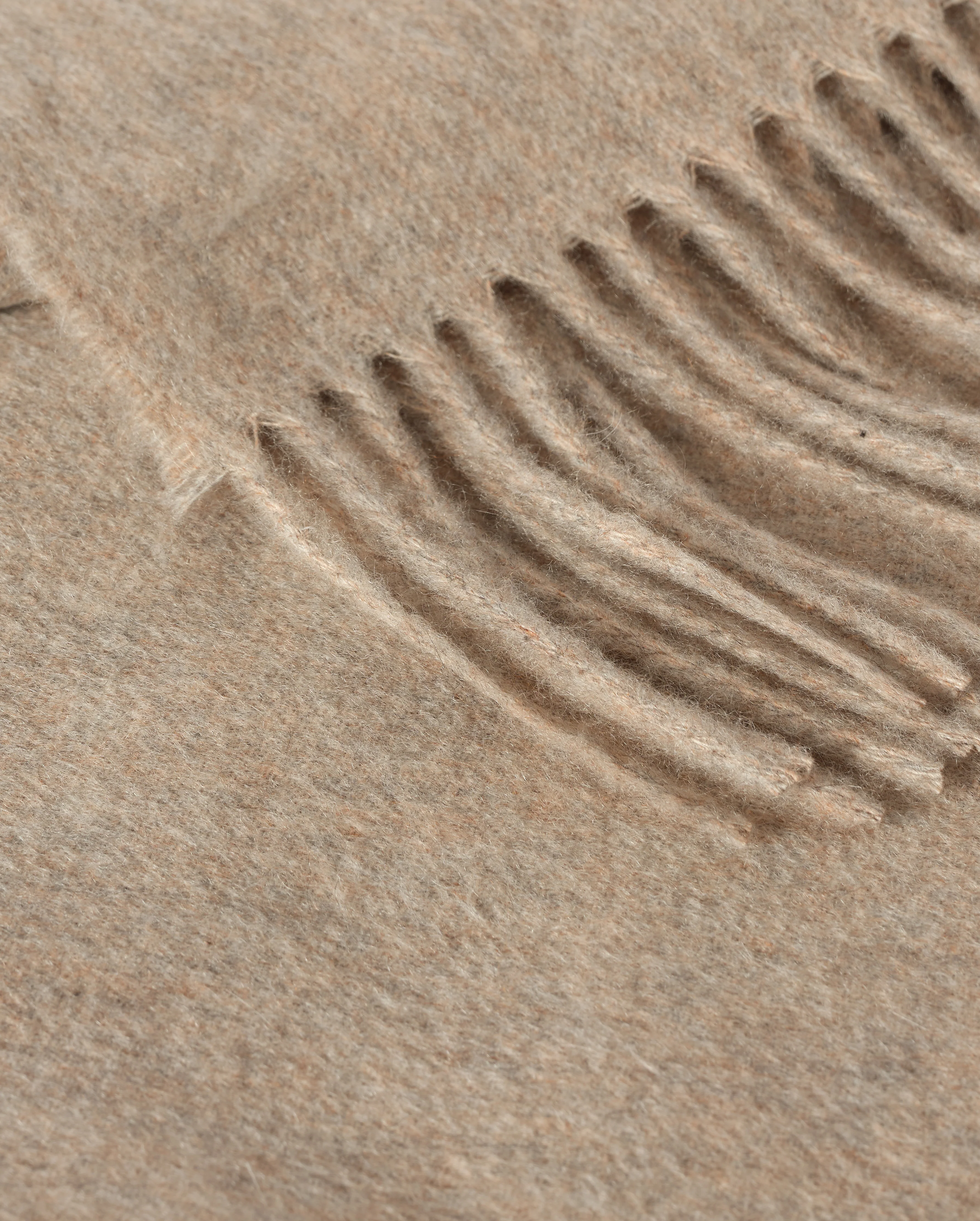 Plain Light Brown Cashmere Throw - Image 3