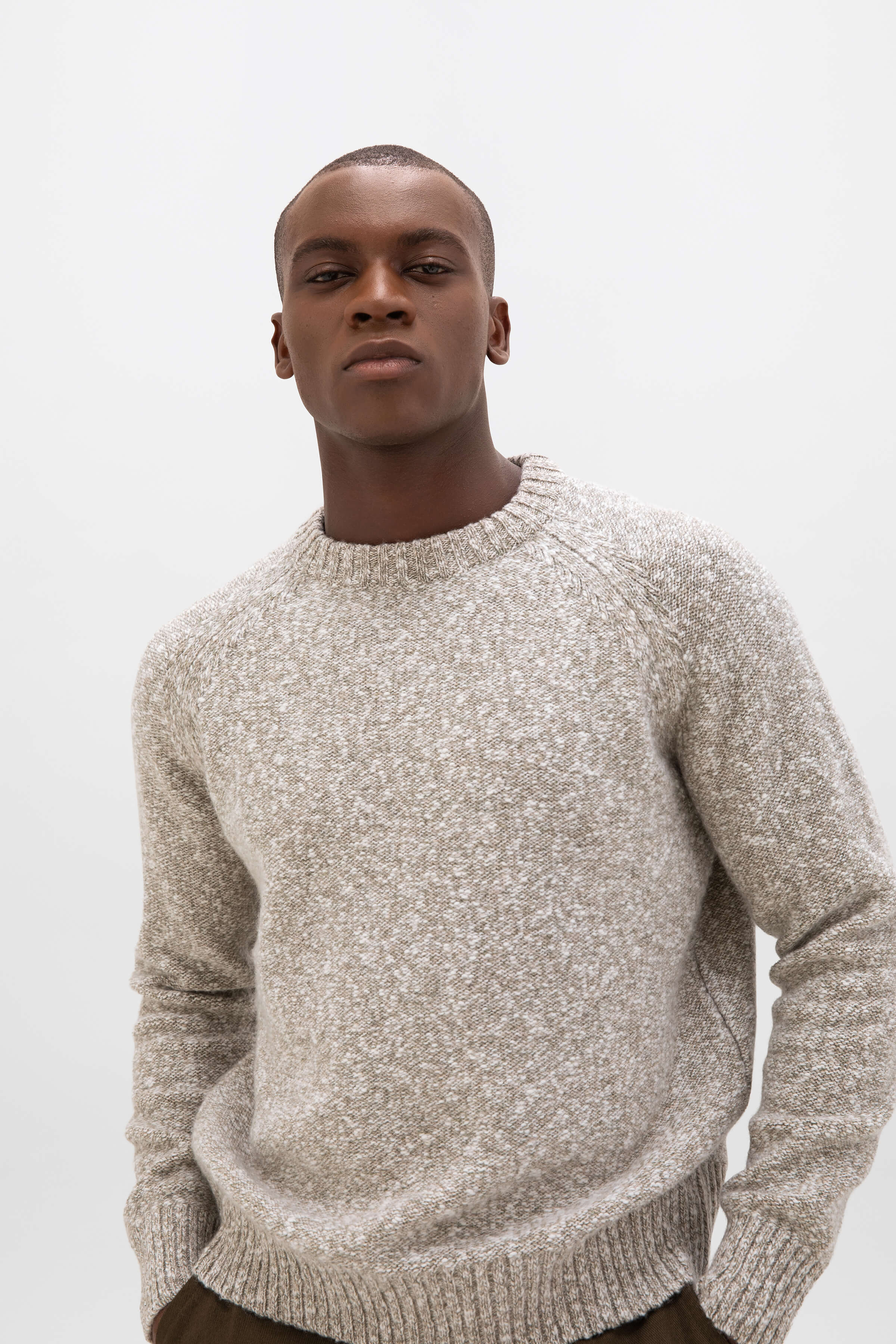Wool Cashmere Slub Natural Jumper - Image 6