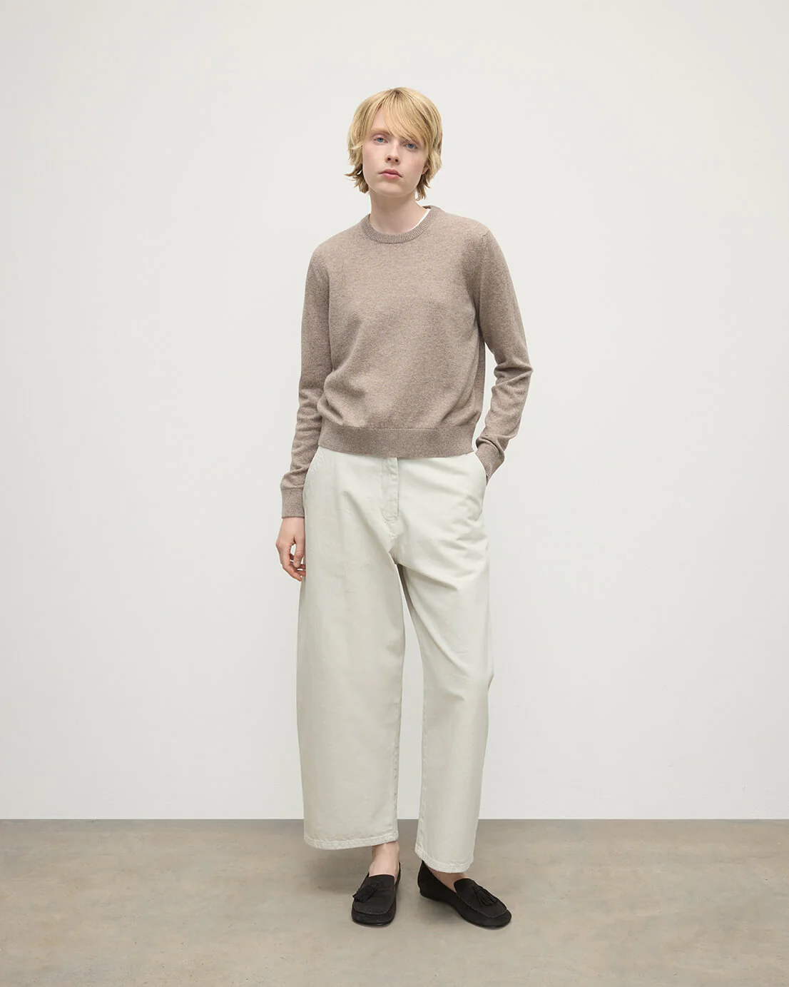 Cashmere Brown Round Neck Jumper