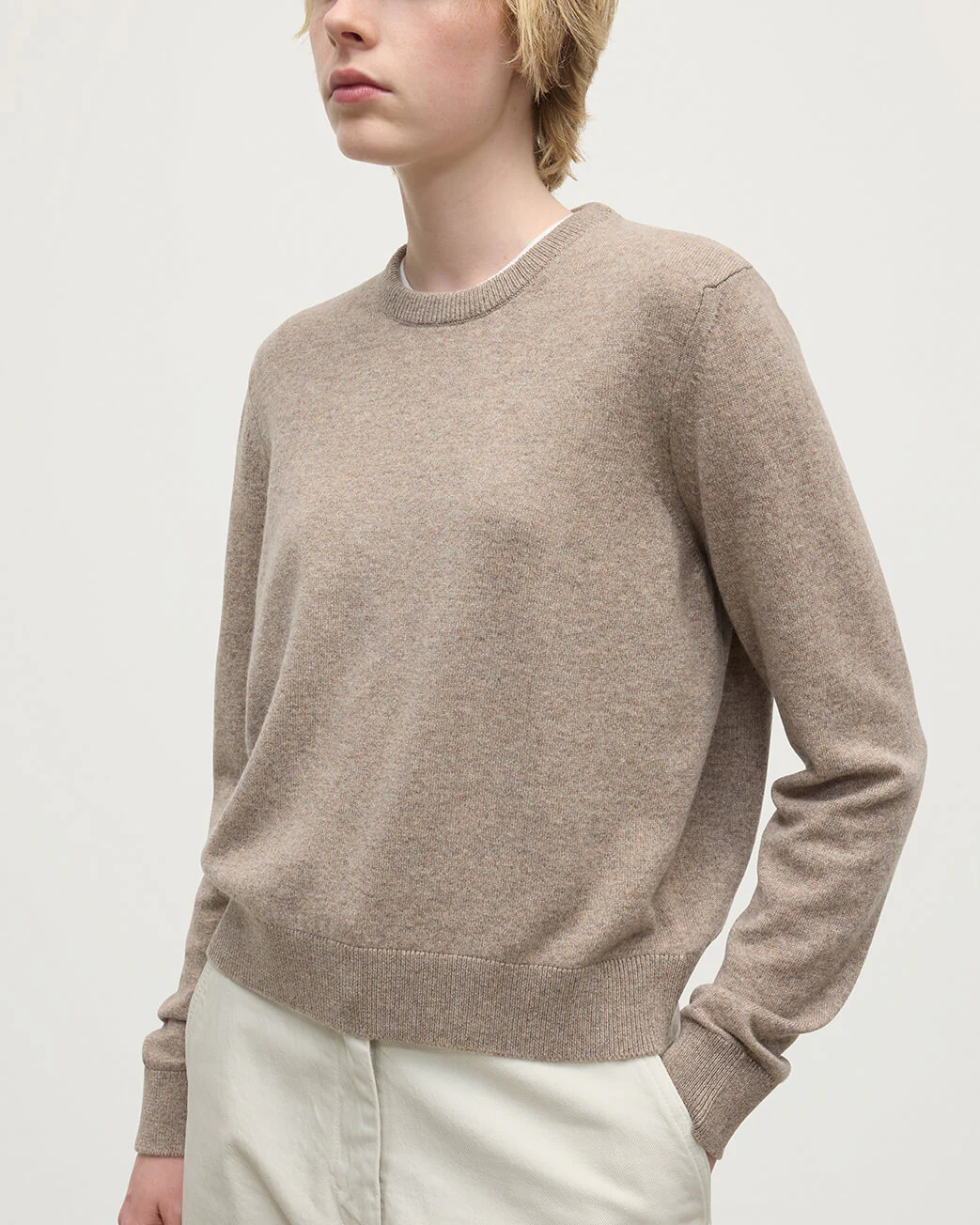 Cashmere Brown Round Neck Jumper - Image 5