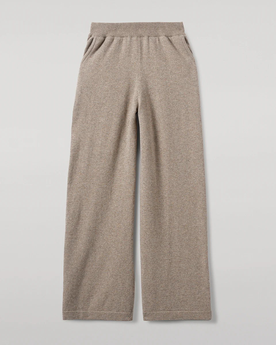 Wide Leg Brown Cashmere Trousers - Image 2