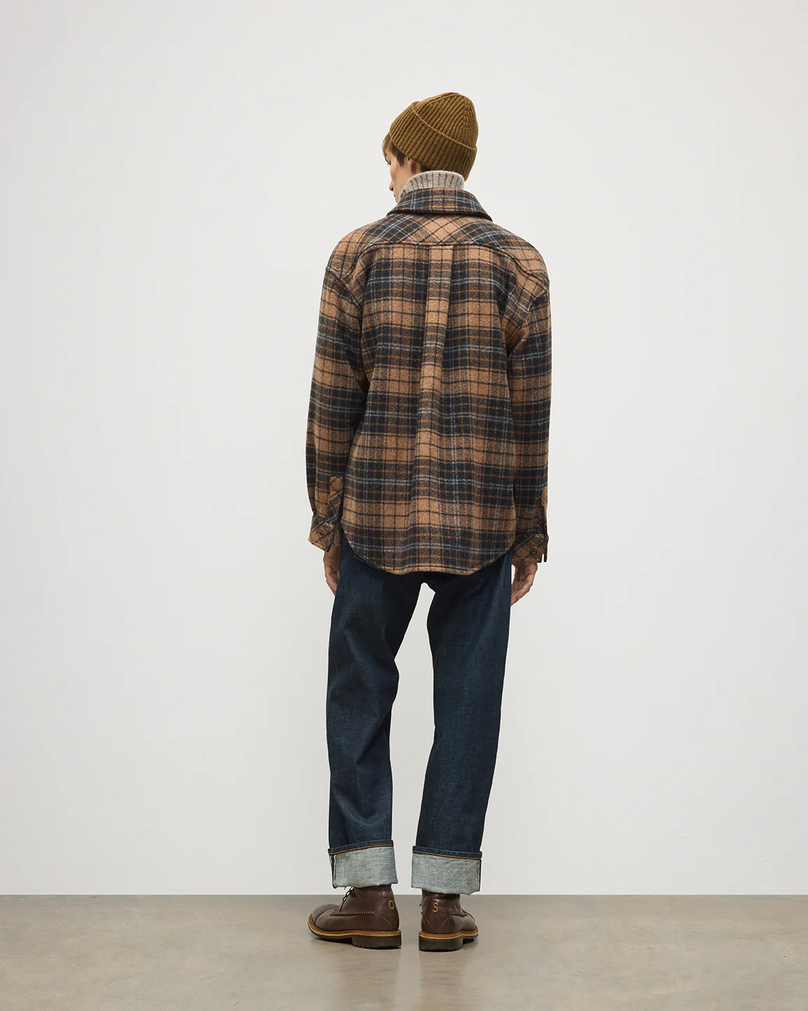 Atholl Grey & Camel Plaid Overshirt - Image 4