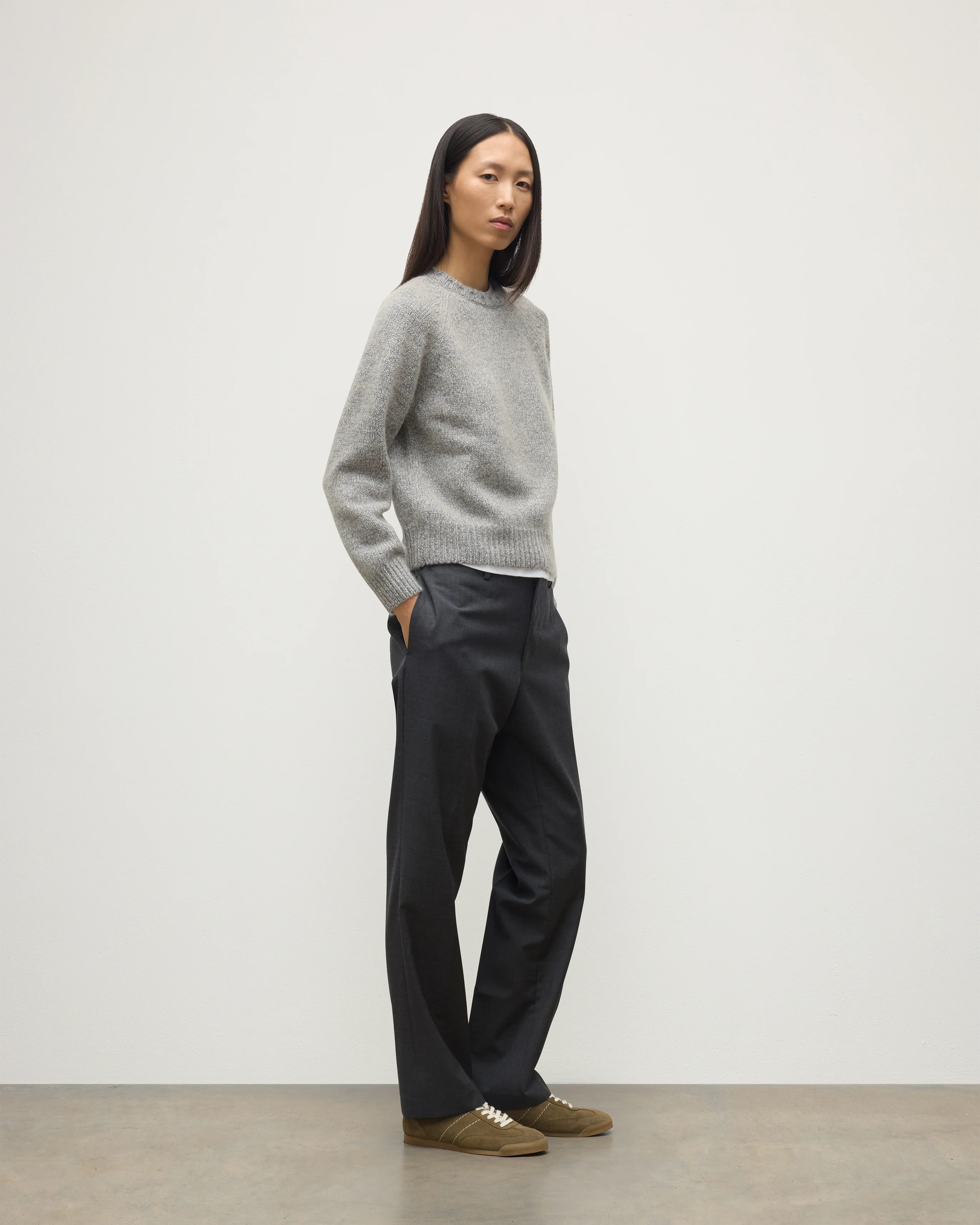 Bay Blue Marl Cashmere & Cotton Jumper - Image 3