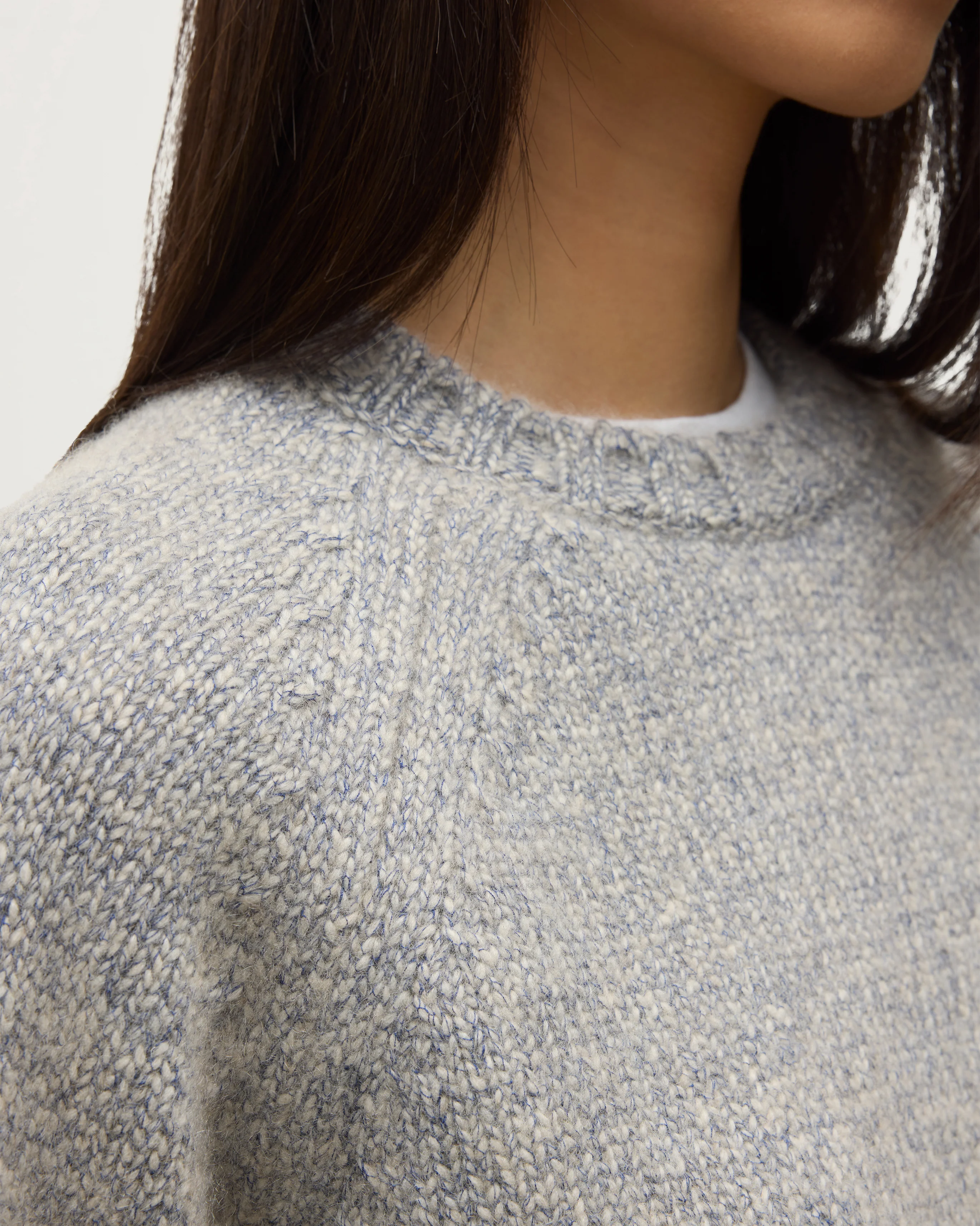 Bay Blue Marl Cashmere & Cotton Jumper - Image 5