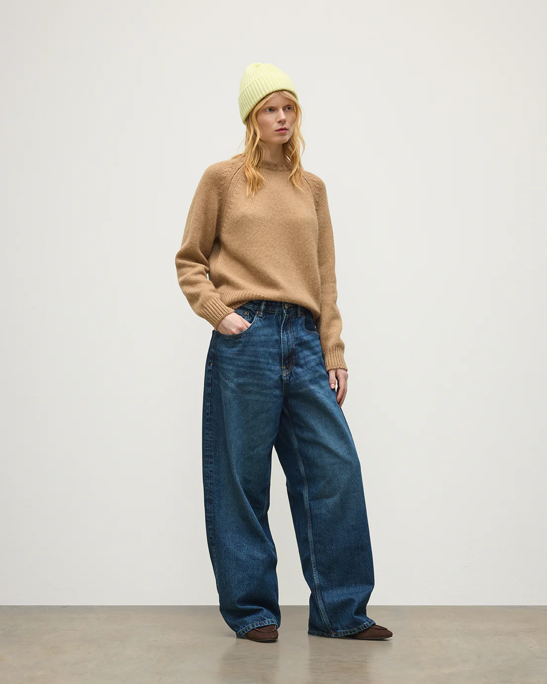 Bay Camel Marl Cashmere & Cotton Jumper - Image 3