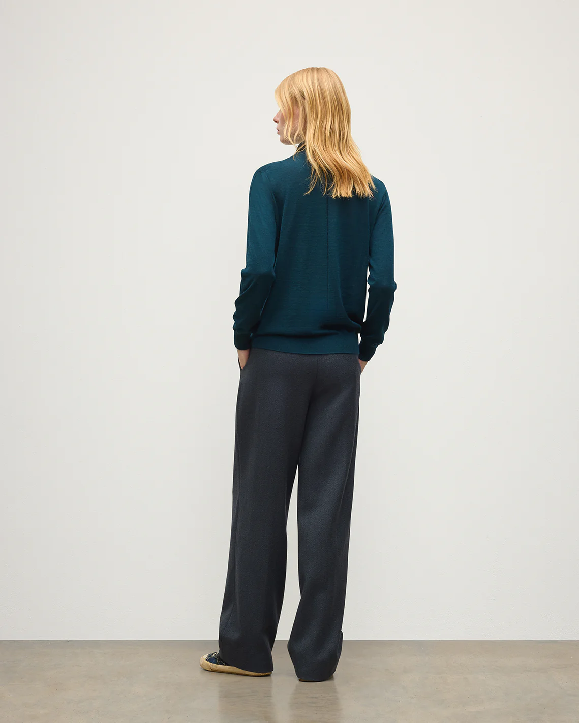 Beatrice Funnel Neck Green Superfine Cashmere Jumper - Image 4