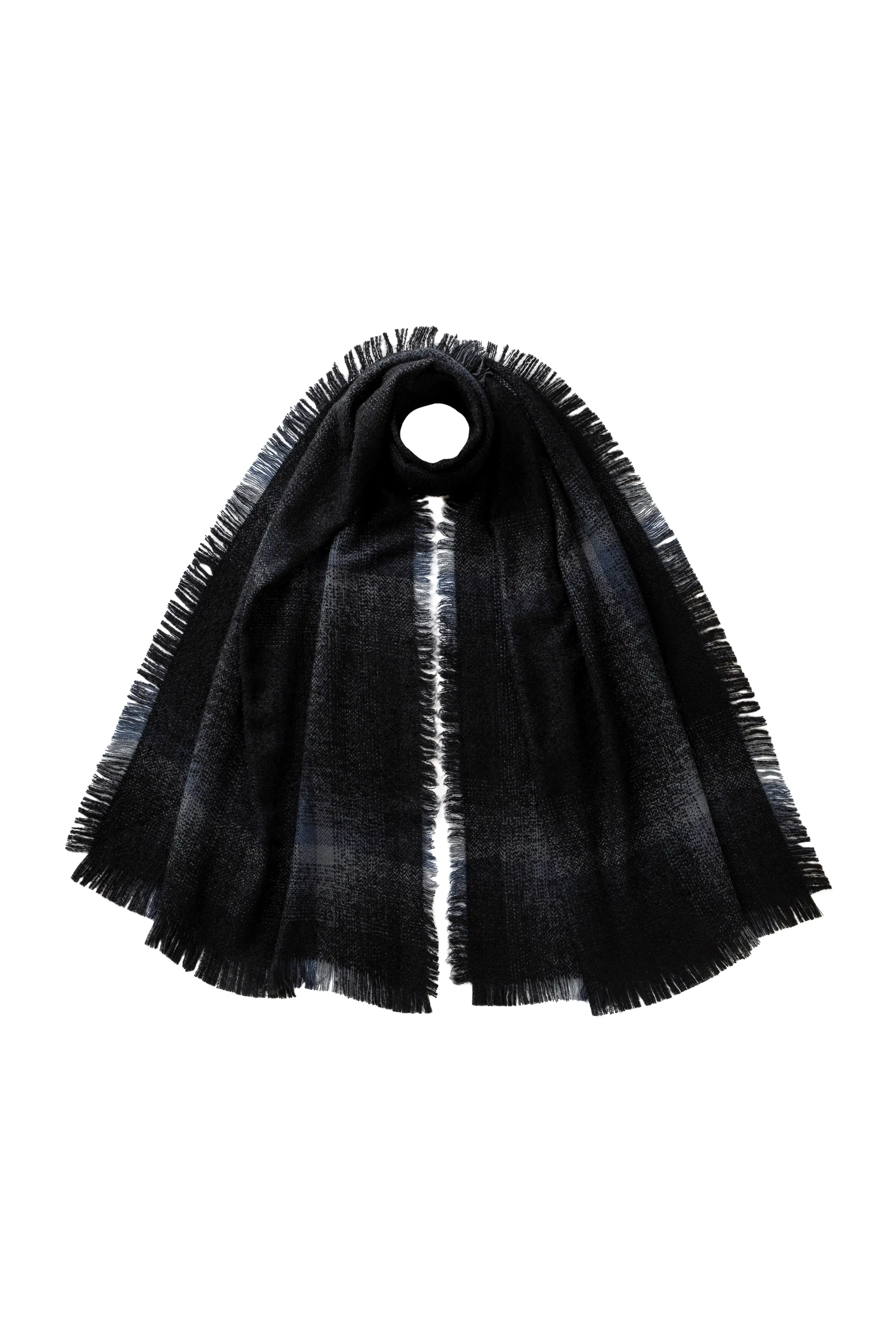 Blurred Bouclé Black Scarf