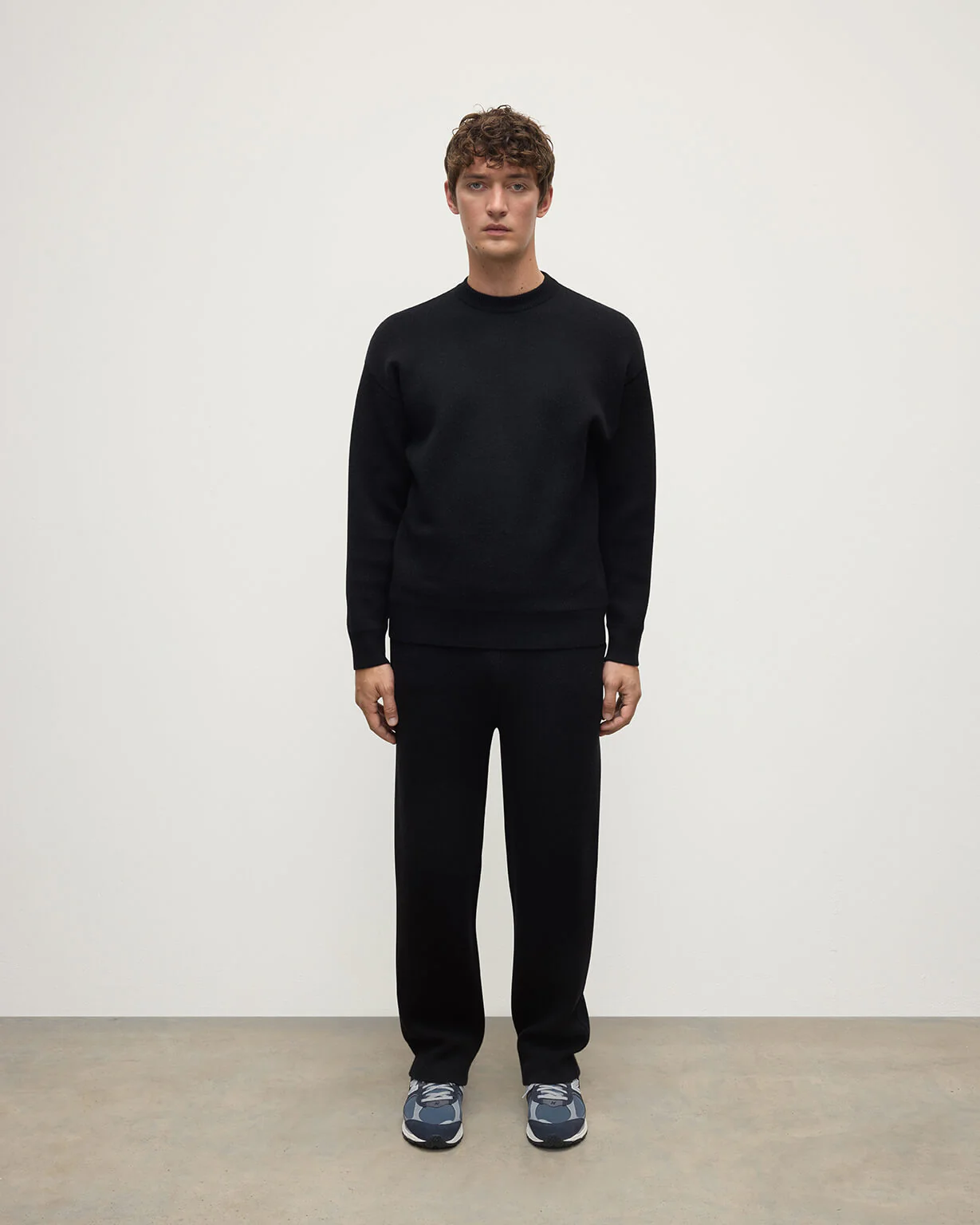 Double Face Black Tapered Joggers