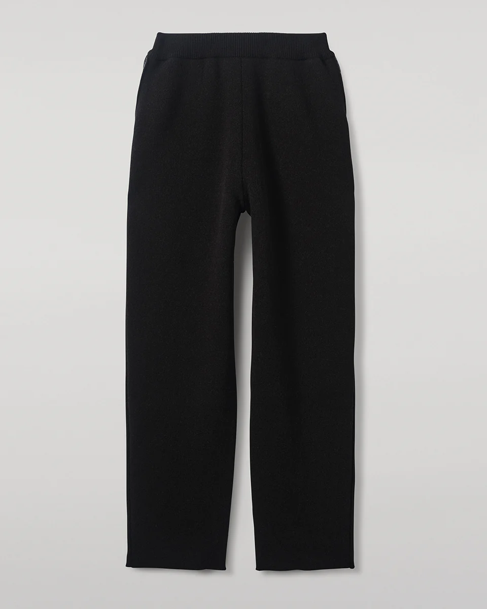 Double Face Black Tapered Joggers - Image 2