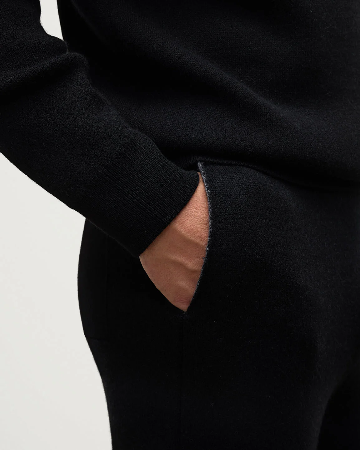Double Face Black Tapered Joggers - Image 5