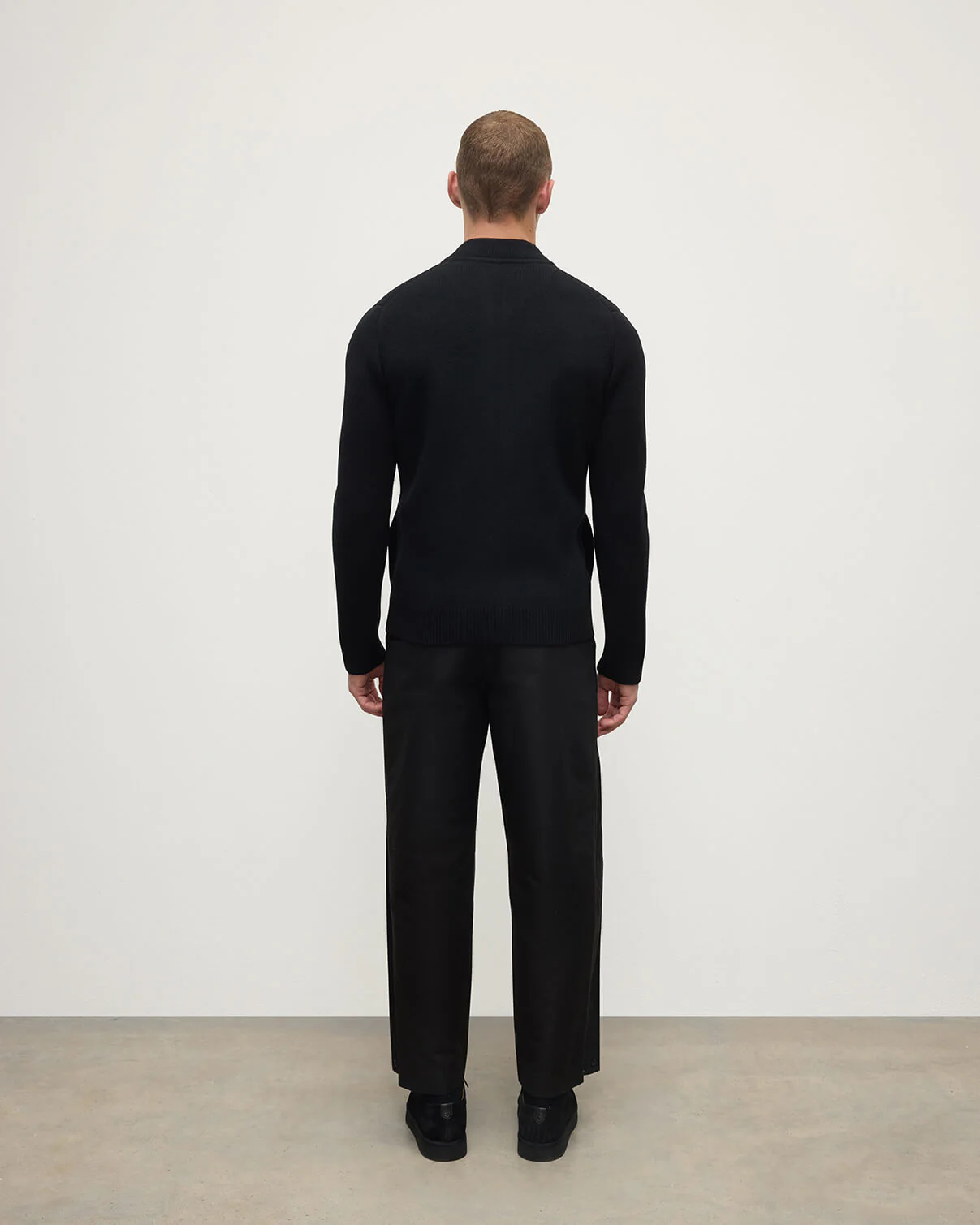Milano Stitch Black Cashmere Baseball Jacket - Image 4