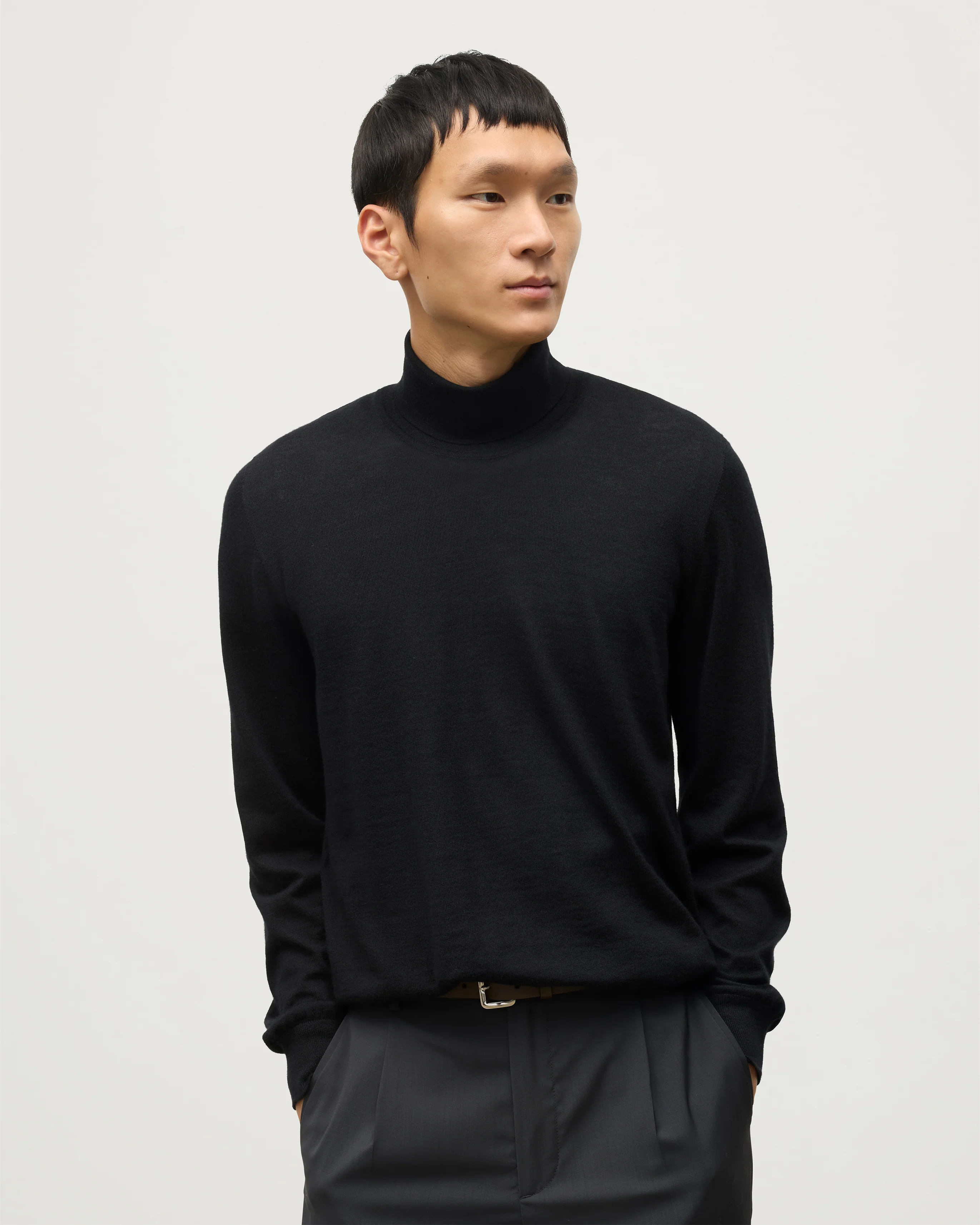 Fin Black Cashmere Roll Neck Jumper - Image 4