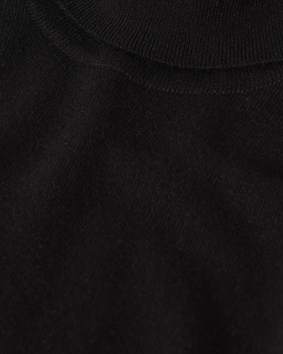 Classic Cashmere Black Roll Neck Jumper - Image 6