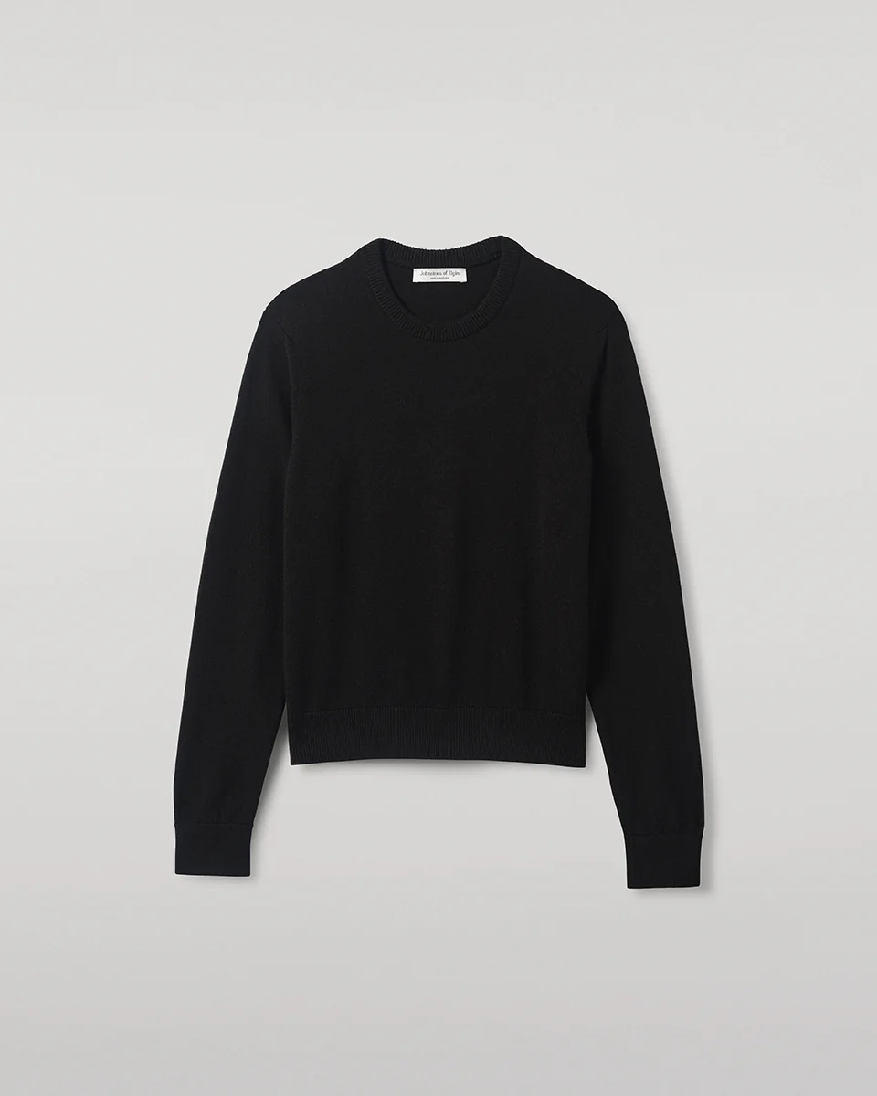 Classic Cashmere Black Round Neck Jumper - Image 2