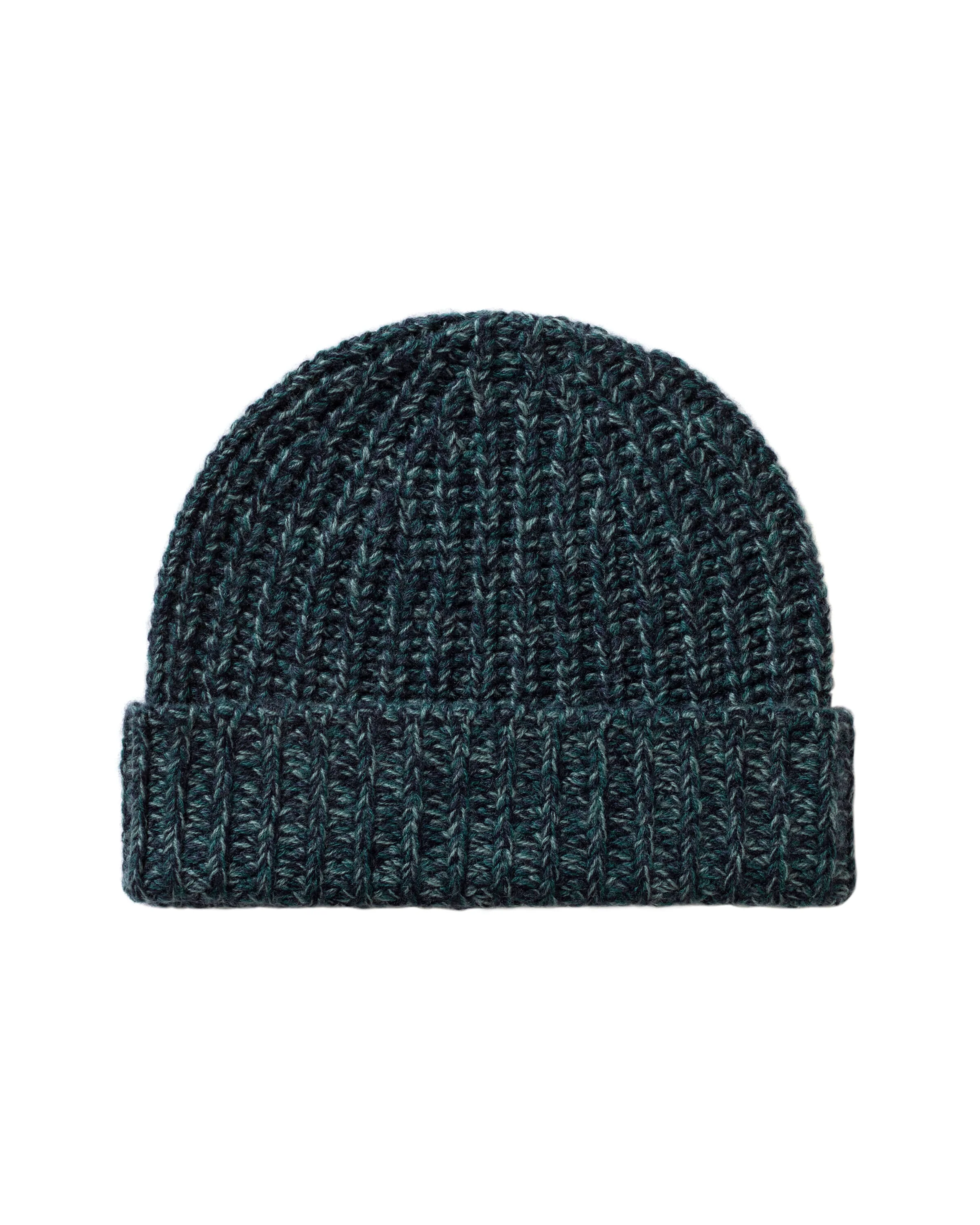 Half Cardigan Stich Dark Green Cashmere Beanie