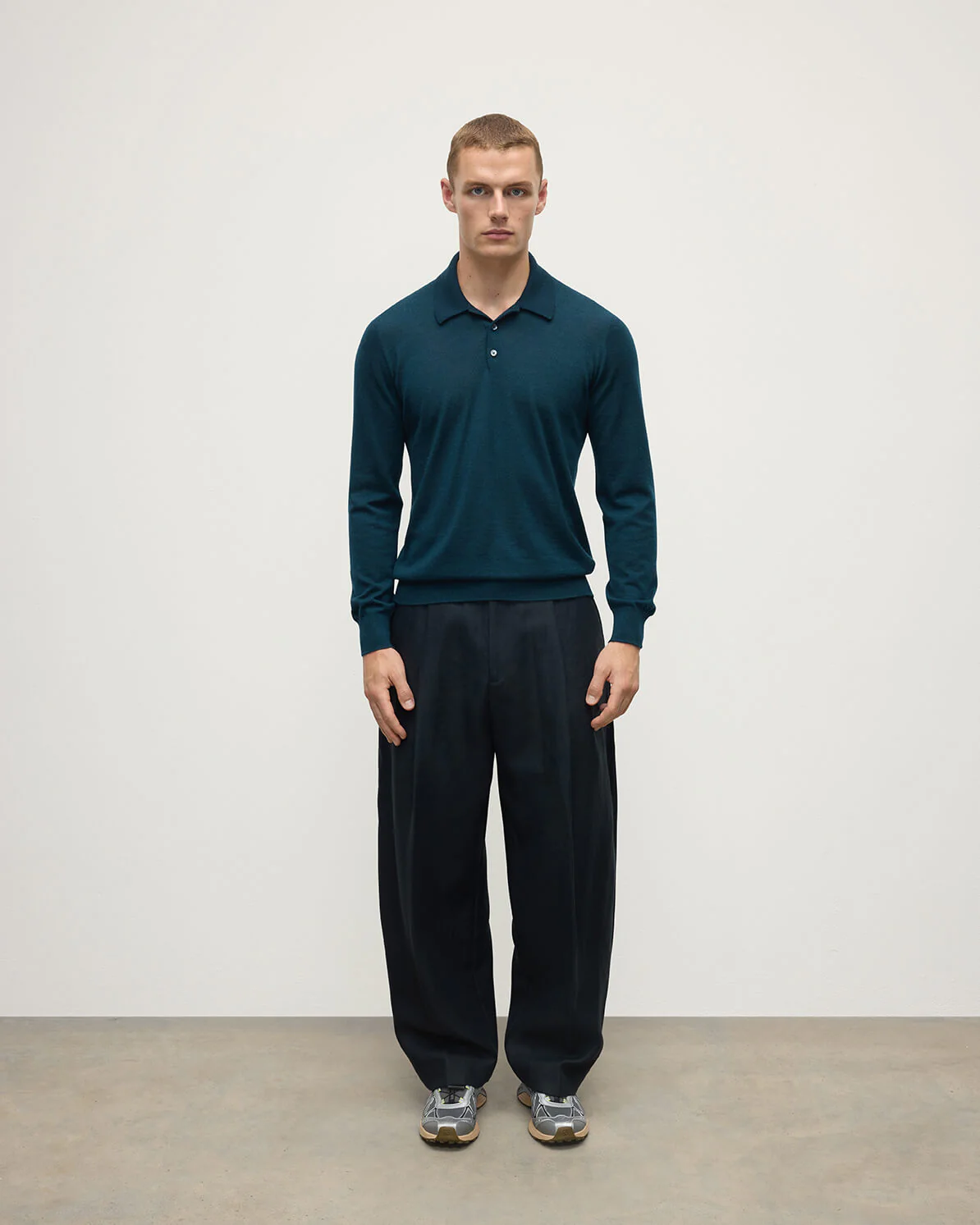 Bottle Green Superfine Cashmere Polo Shirt