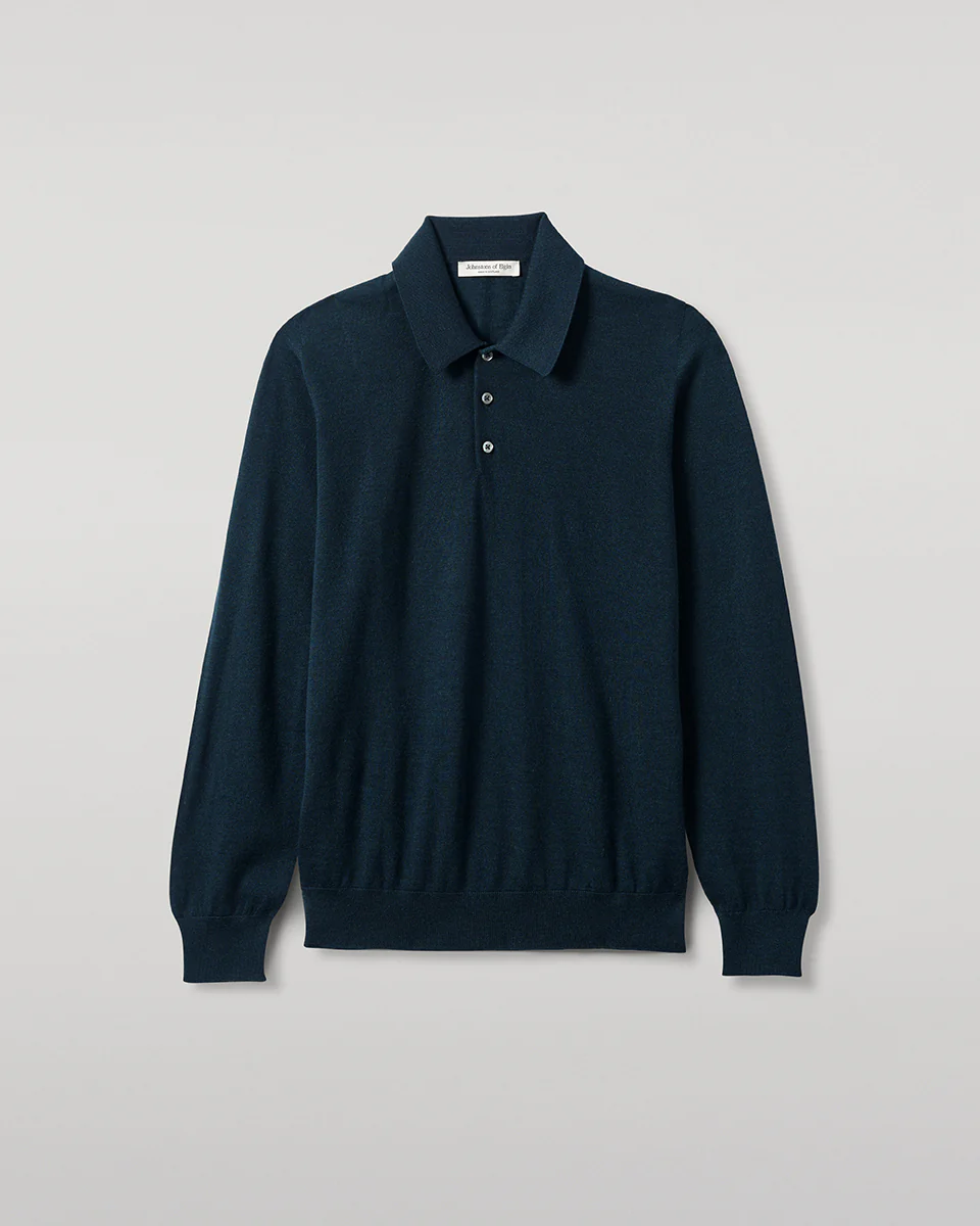 Bottle Green Superfine Cashmere Polo Shirt - Image 2