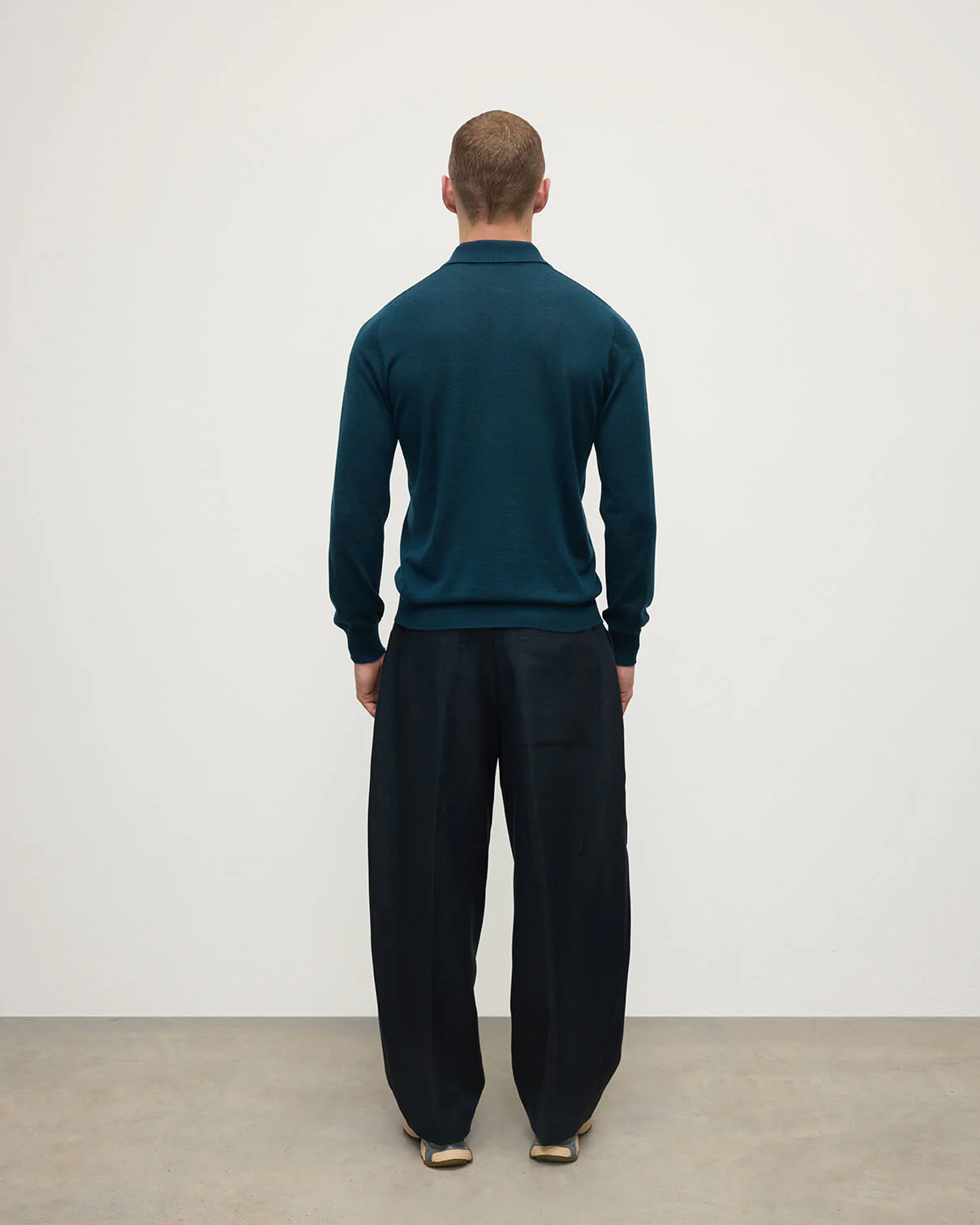 Bottle Green Superfine Cashmere Polo Shirt - Image 4