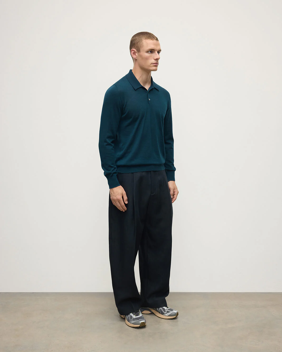 Bottle Green Superfine Cashmere Polo Shirt - Image 5