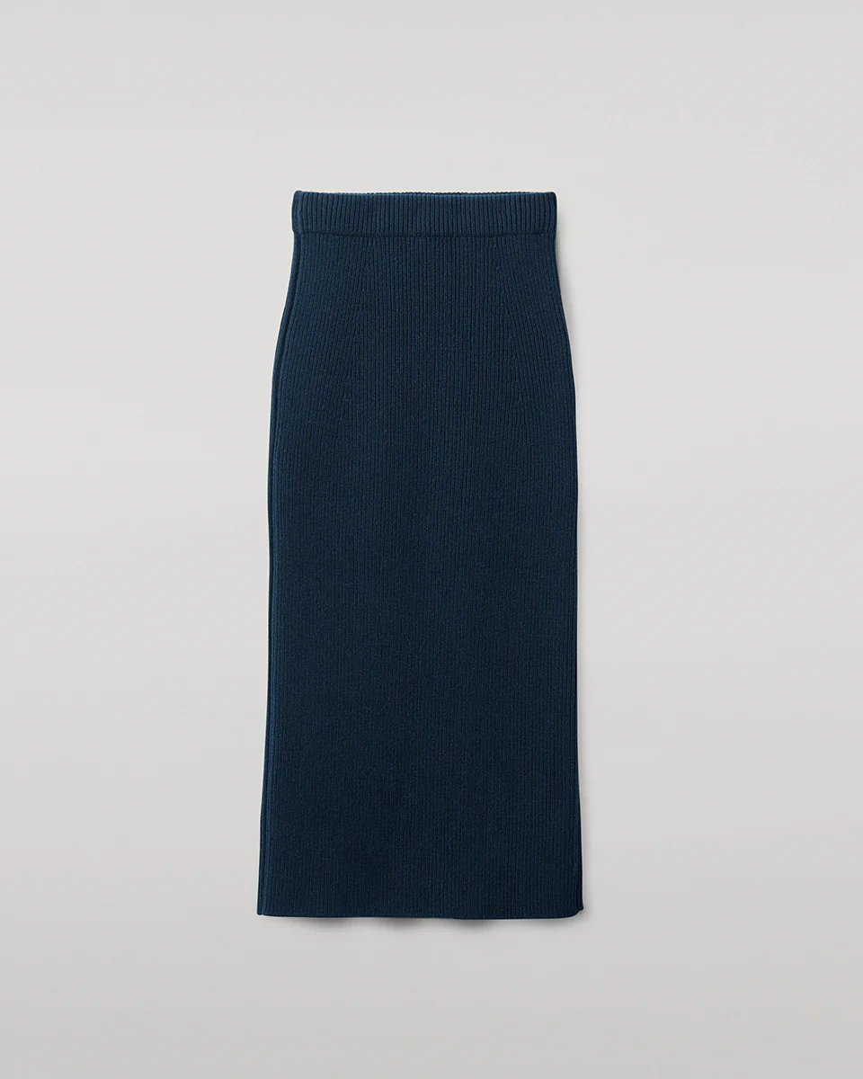 Cashmere Bottle Green Midi Skirt - Image 2