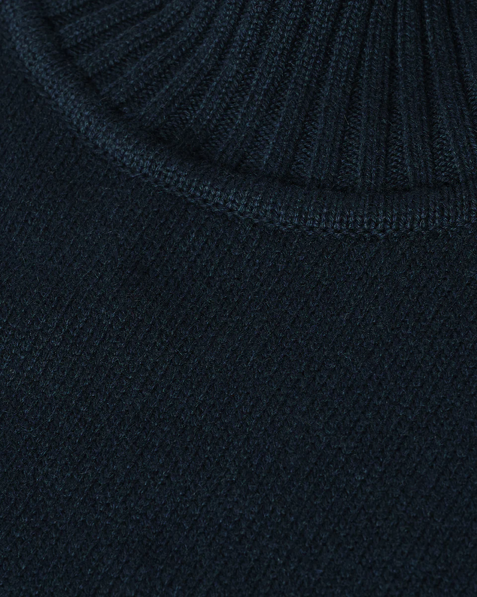 High Neck Bottle Green Cashmere Jumper - Image 6