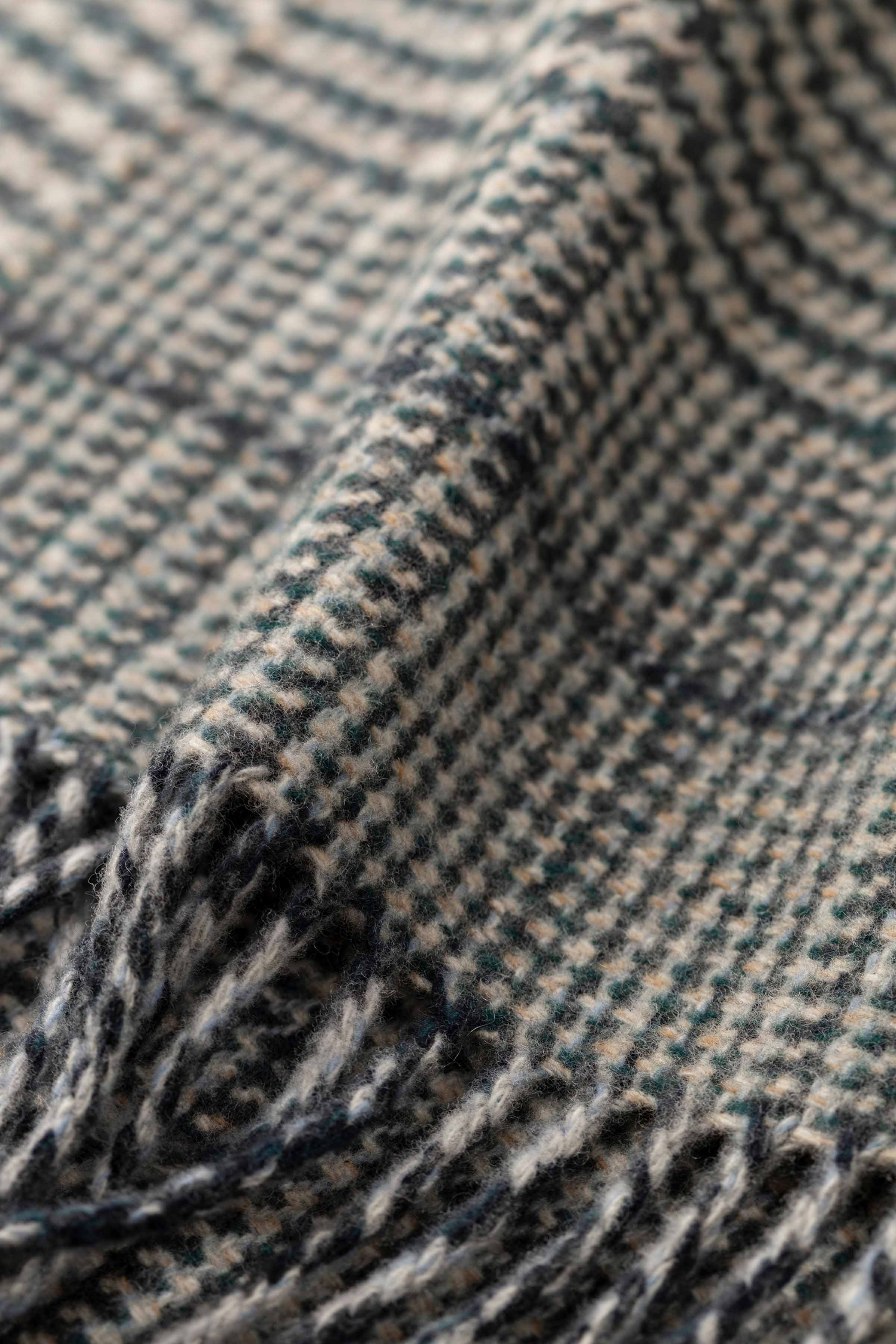 Tweed Glen Check Dark Green Scarf - Image 2