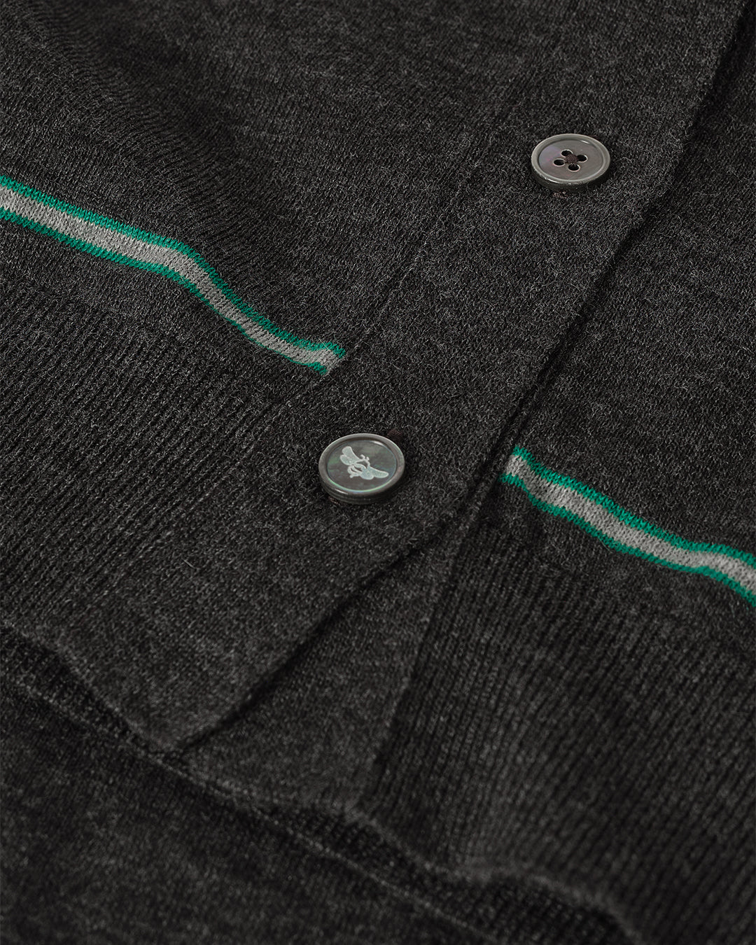 Brae Dark Grey Merino Short Sleeve Cardigan - Image 7