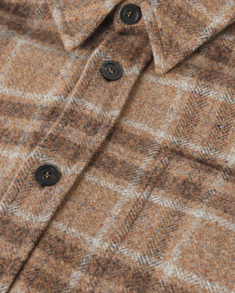 Cashmere Wool Blend Brown Overshirt - Image 6