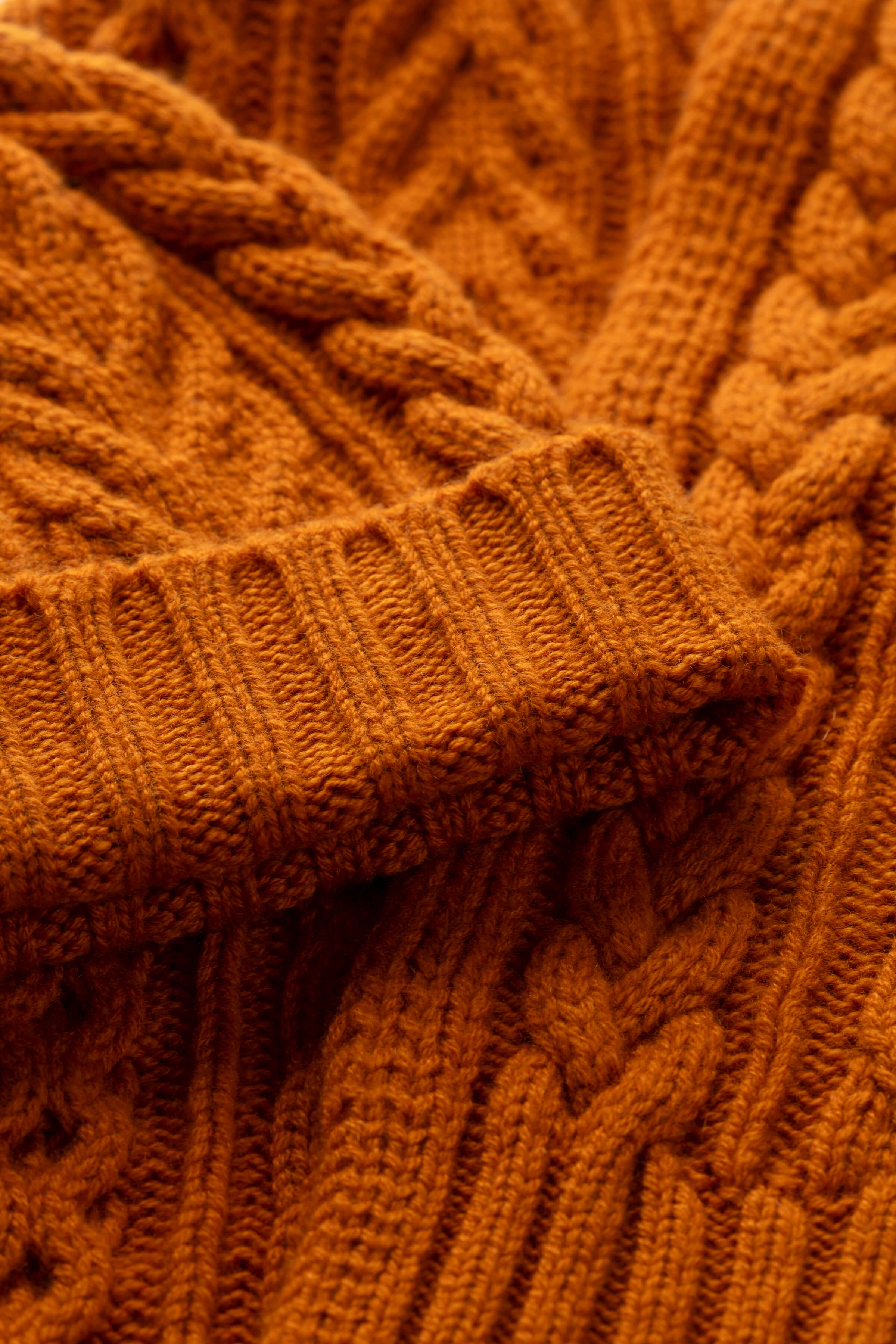 Children's Orange Aran Cashmere Beanie - Image 2