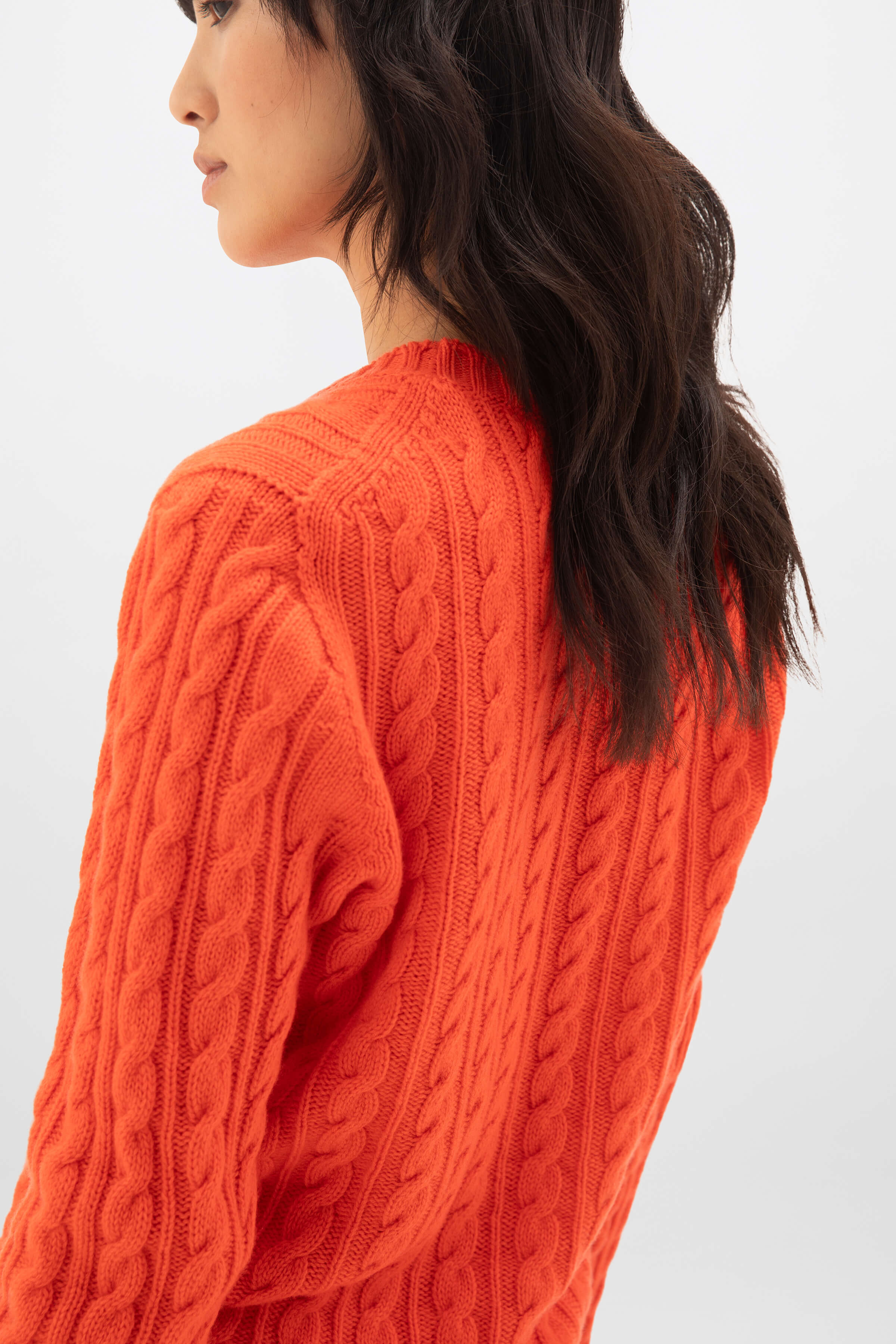 Cable Cashmere Orange Sweater - Image 4