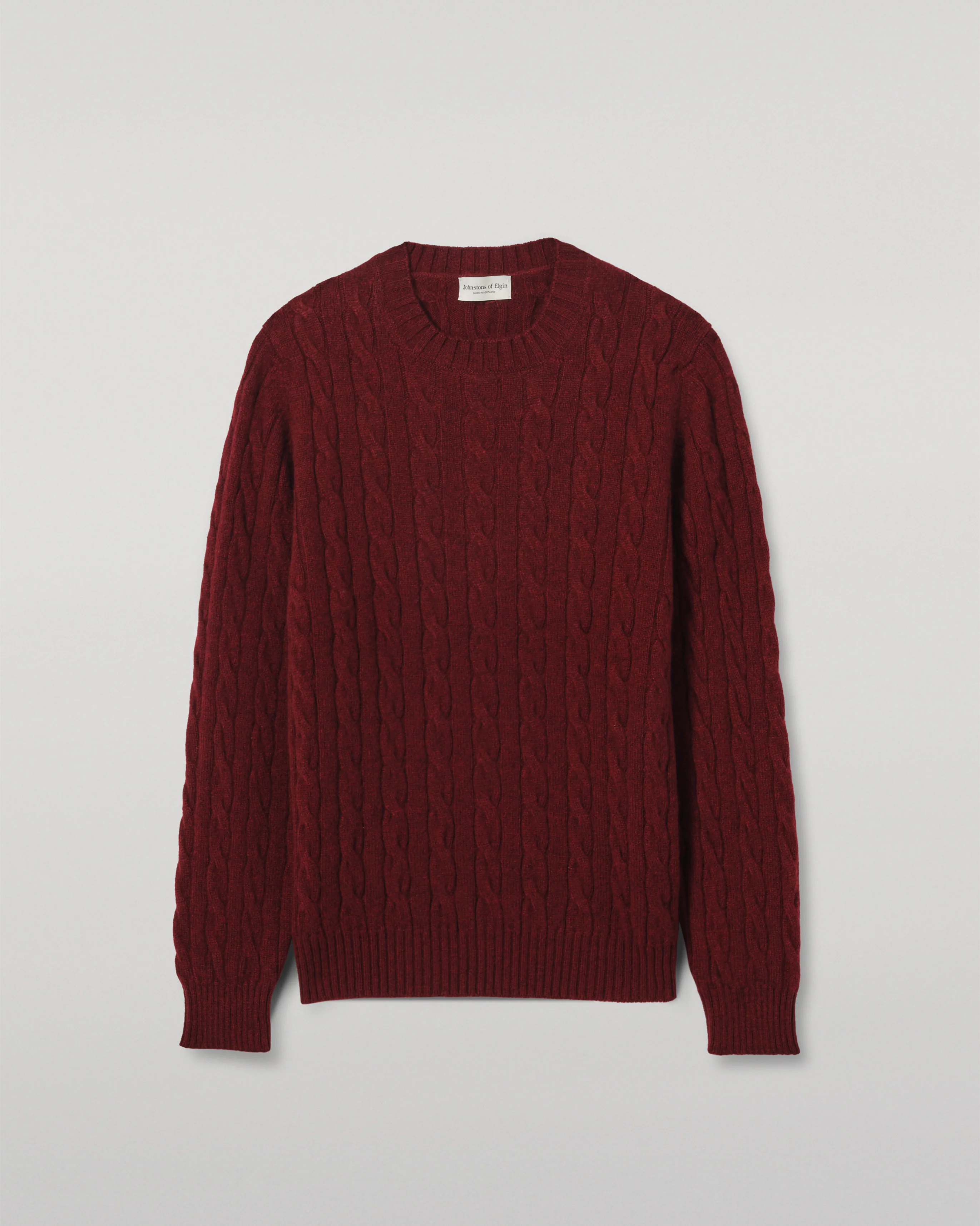 Calder Dark Red Cable Cashmere Jumper - Image 2