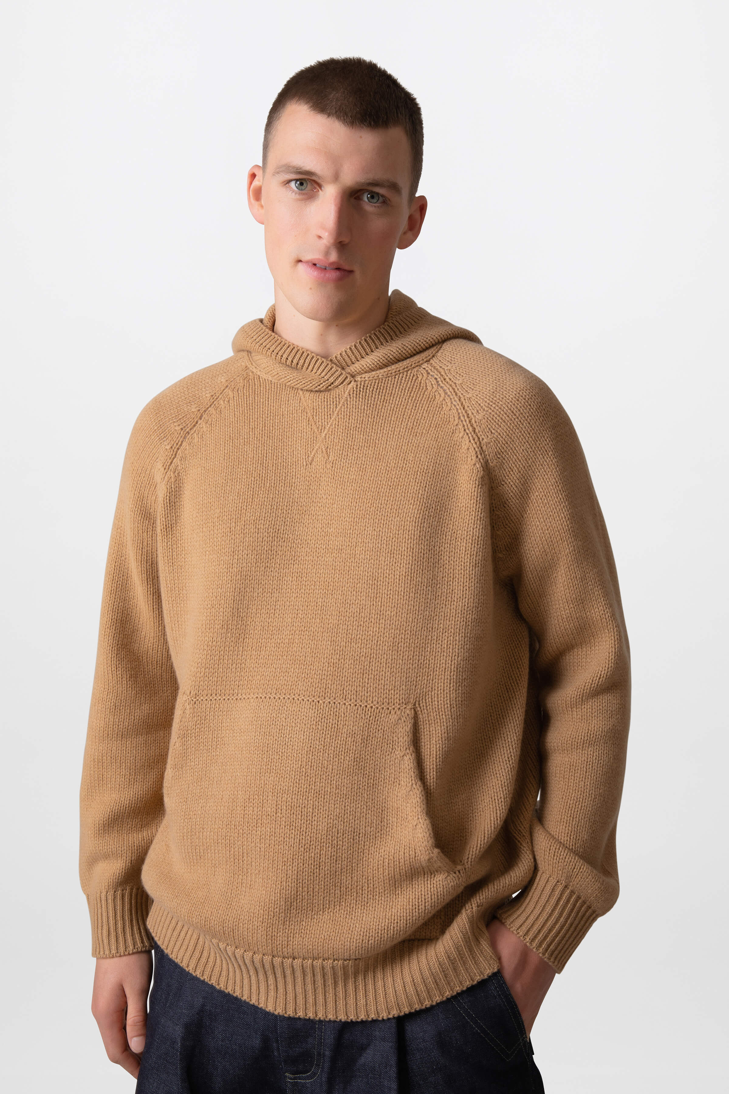 Kangaroo Pocket Cashmere Hoodie - Image 2
