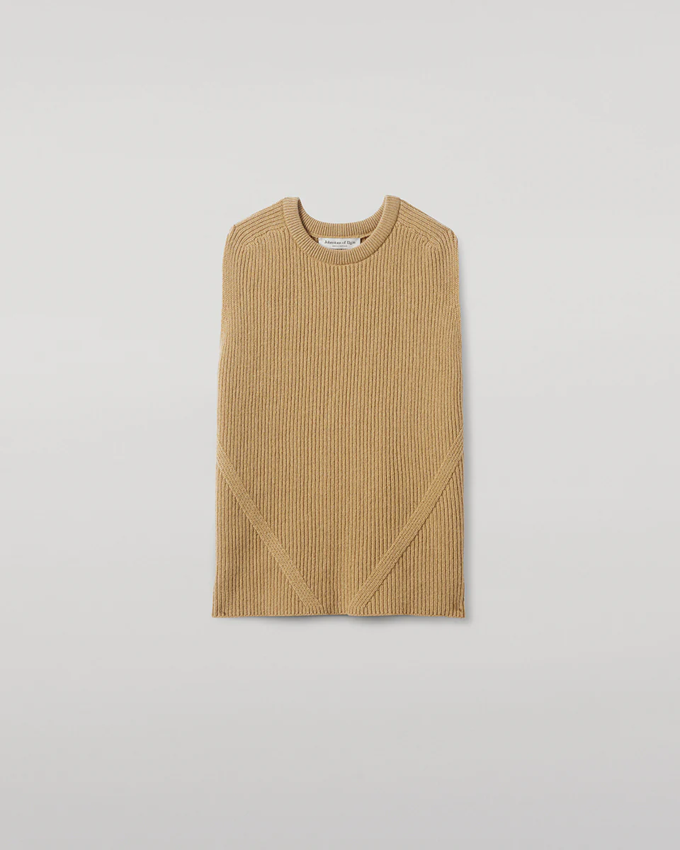 Sleeveless Camel Cashmere Tank Top - Image 2