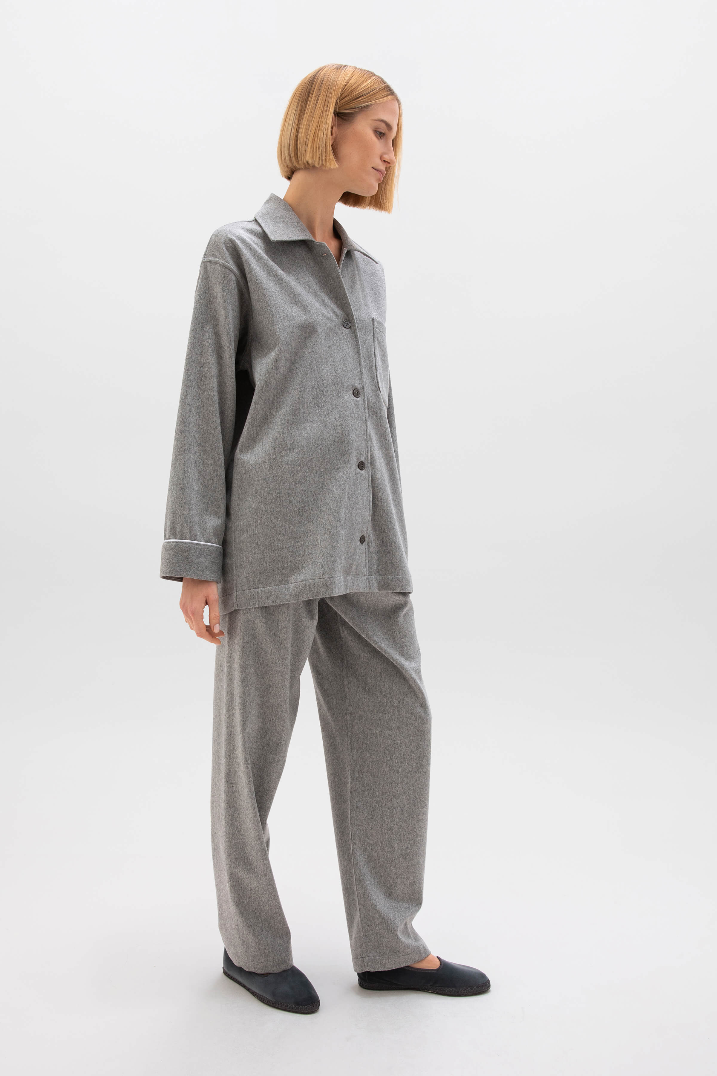 Light Grey Cashmere Pyjama Lounge Set - Image 3