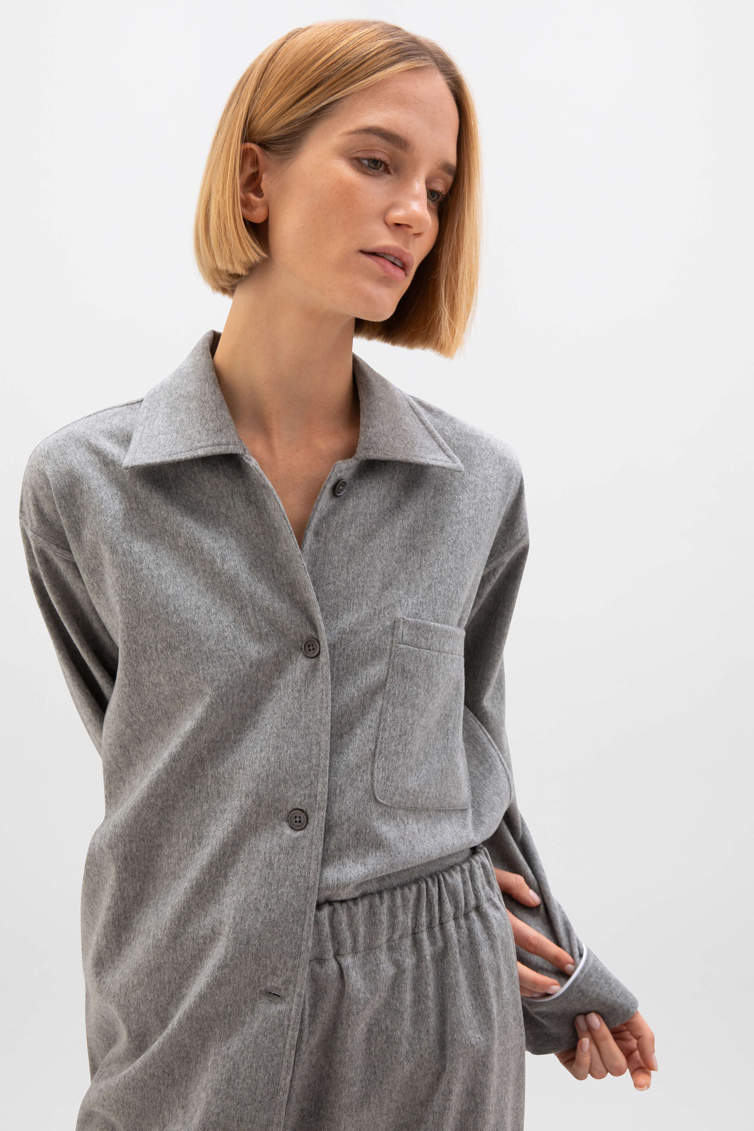 Light Grey Cashmere Pyjama Lounge Set - Image 4