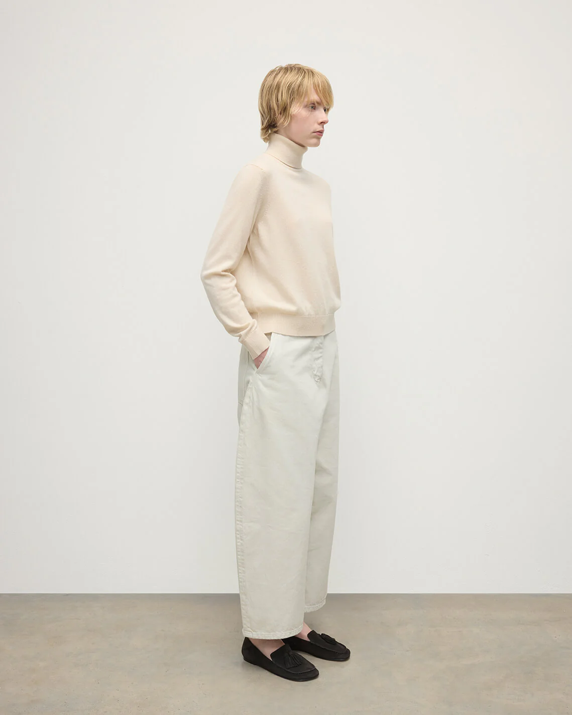 Classic Cashmere Cream Roll Neck Jumper - Image 3