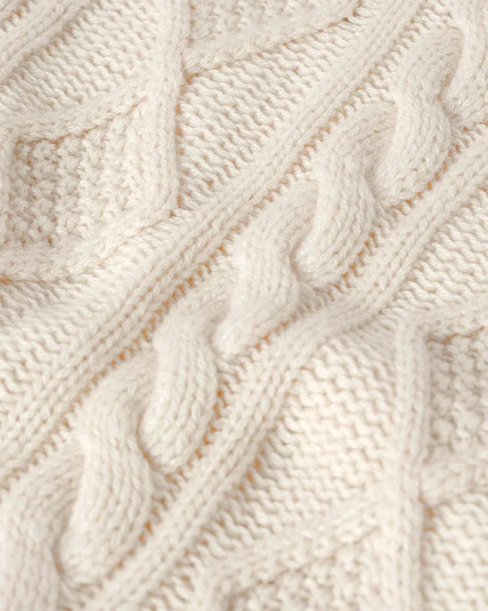Aran Cable Cream Cashmere Tank - Image 6
