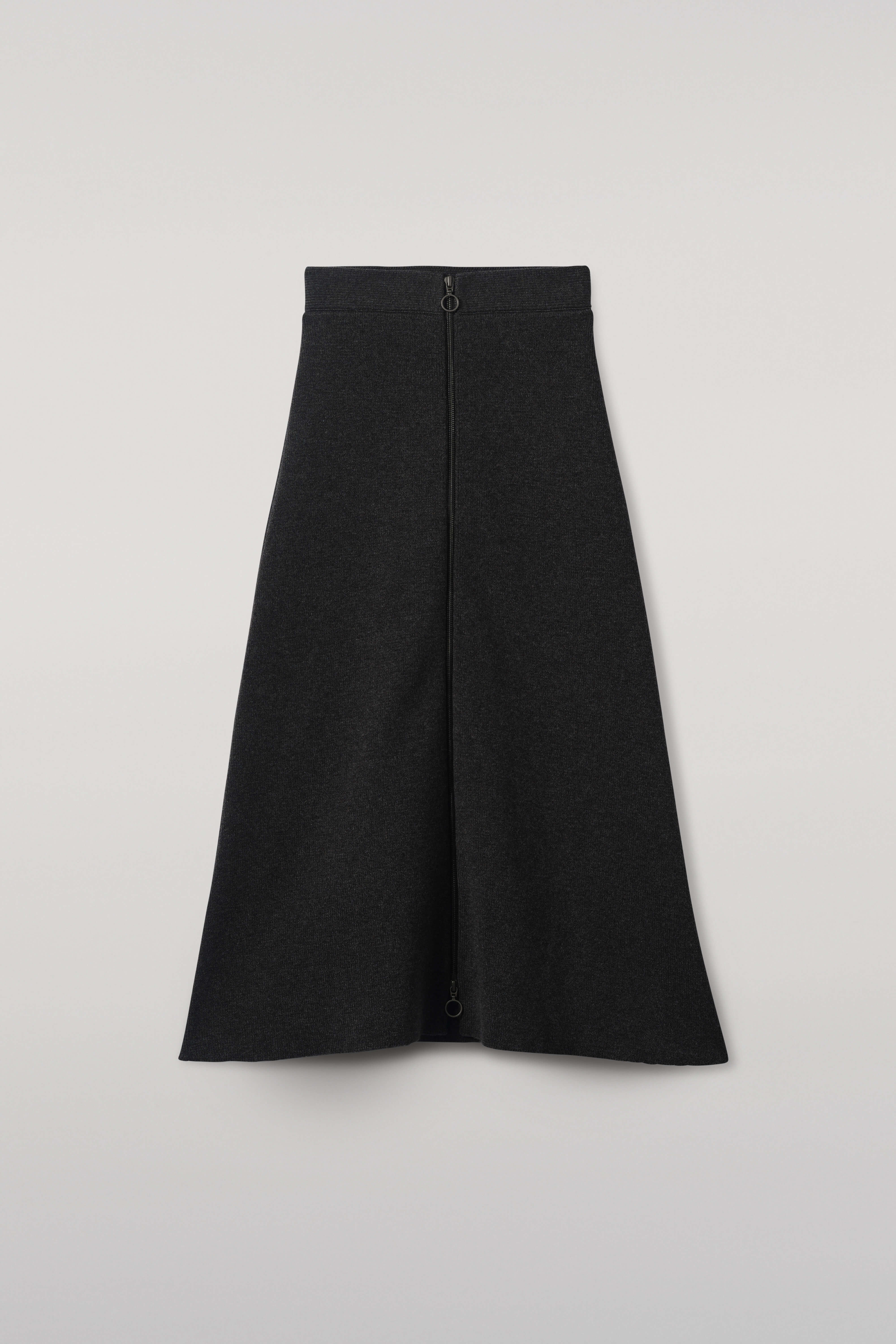 A-Line Milano Charcoal Cashmere Skirt - Image 2