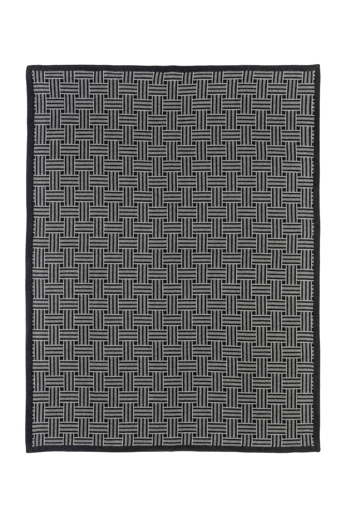 Basketweave Merino Blend Grey Throw - Image 3