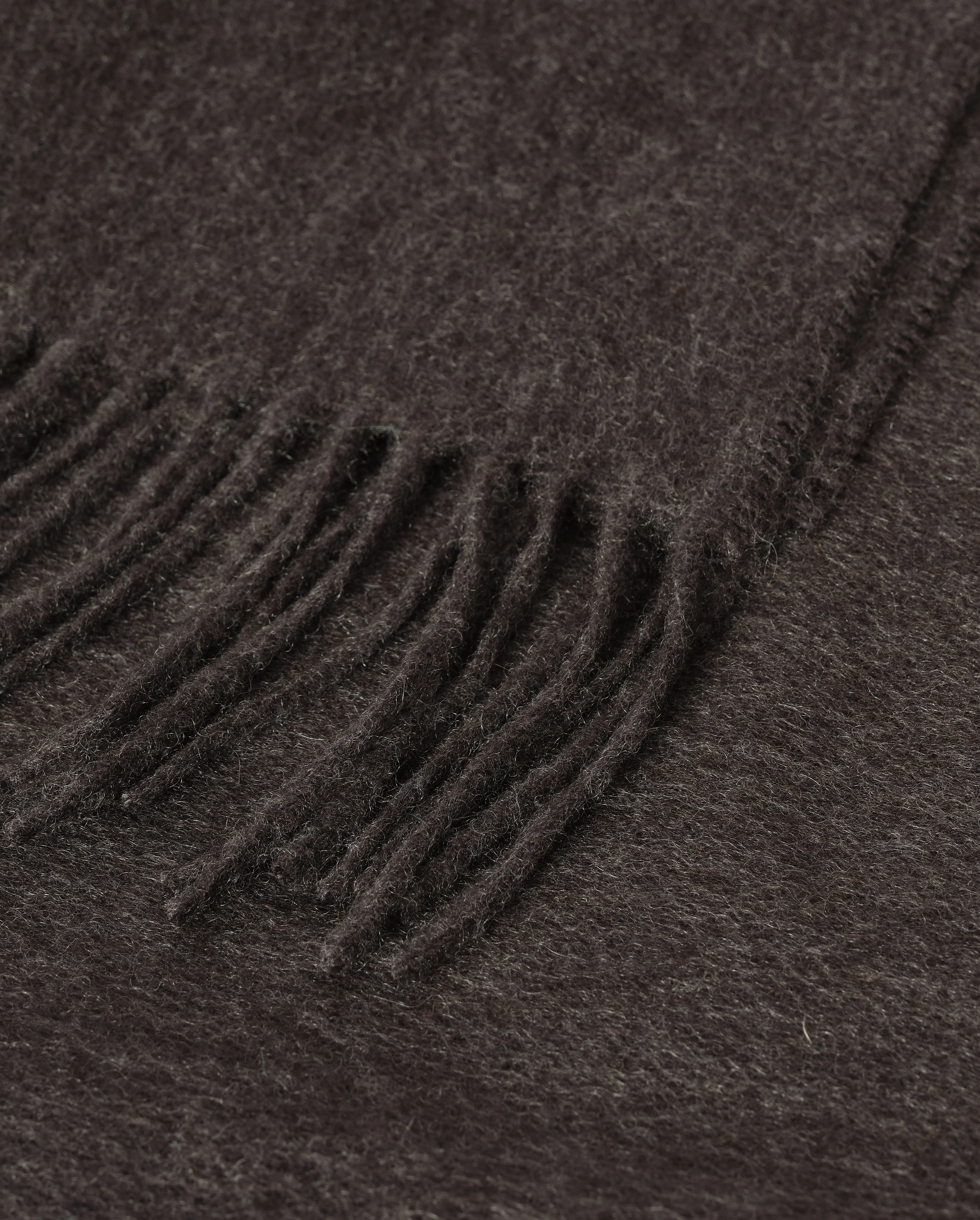 Plain Charcoal Cashmere Throw - Image 3