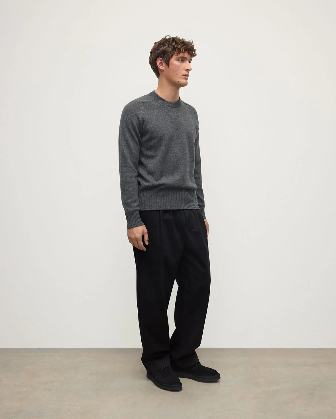 Superfine Merino Relaxed Dark Grey Jumper - Image 3