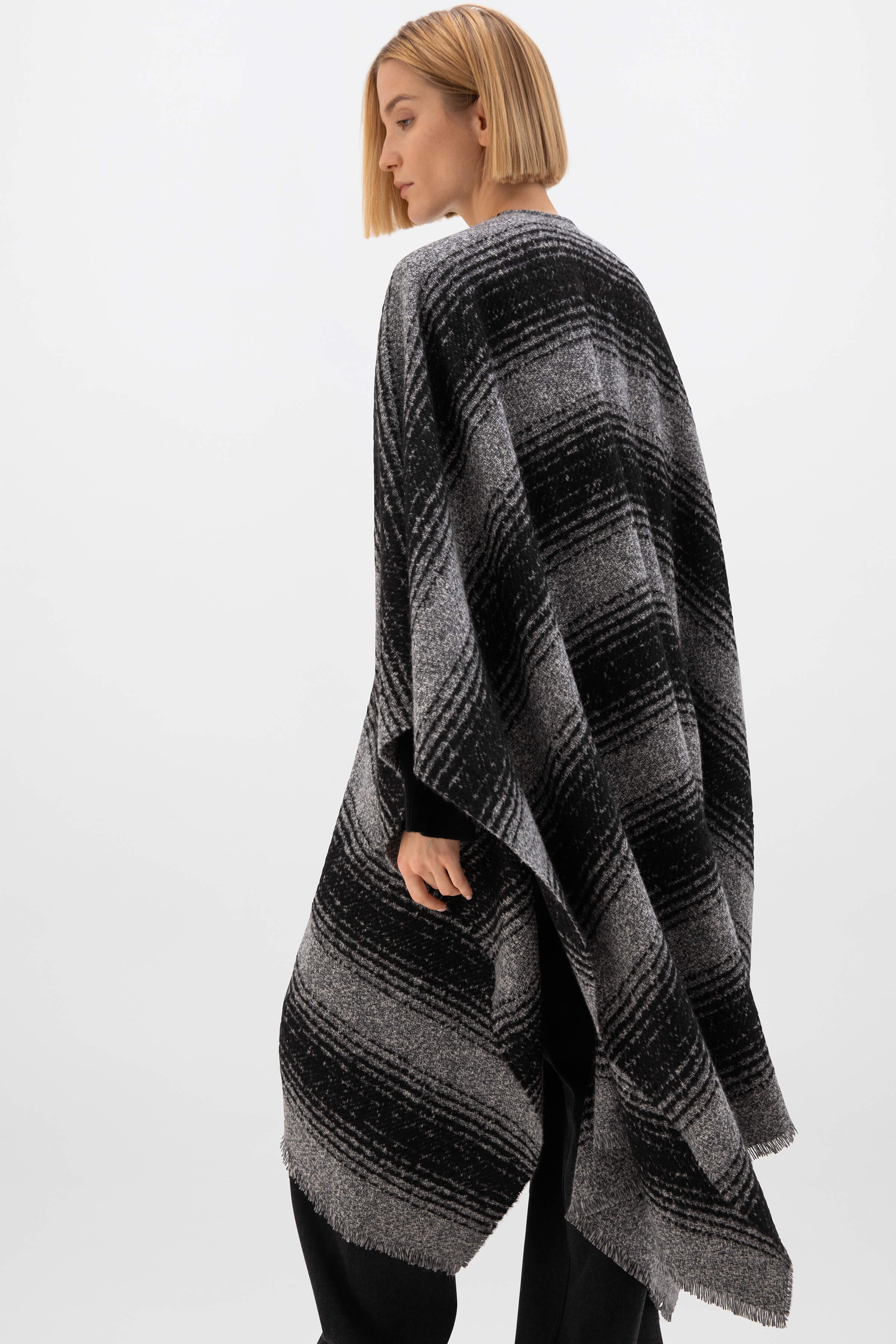 Textural Ombré Charcoal Cape - Image 2