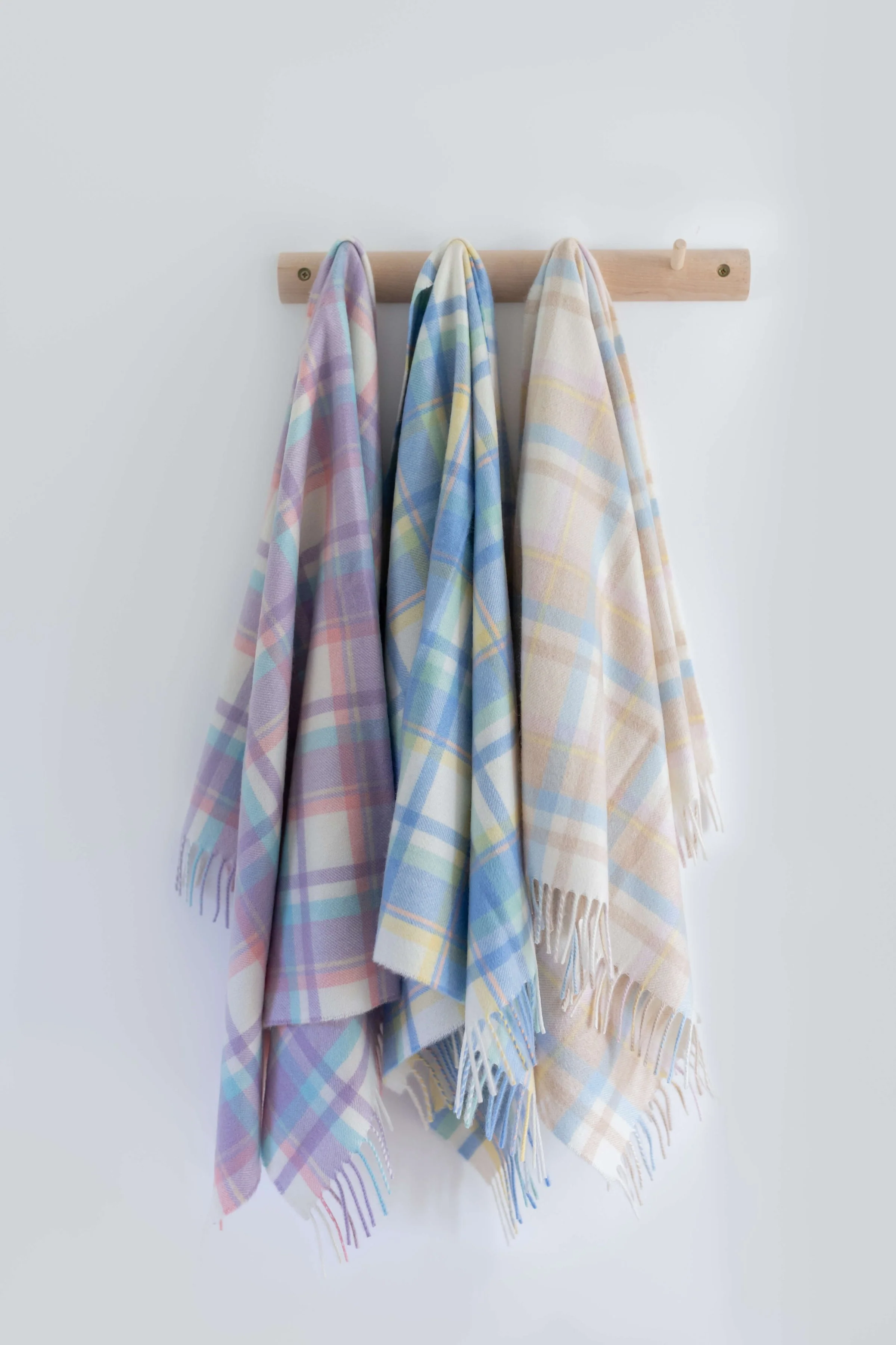 Cashmere Baby Blanket in Blue Check - Image 6