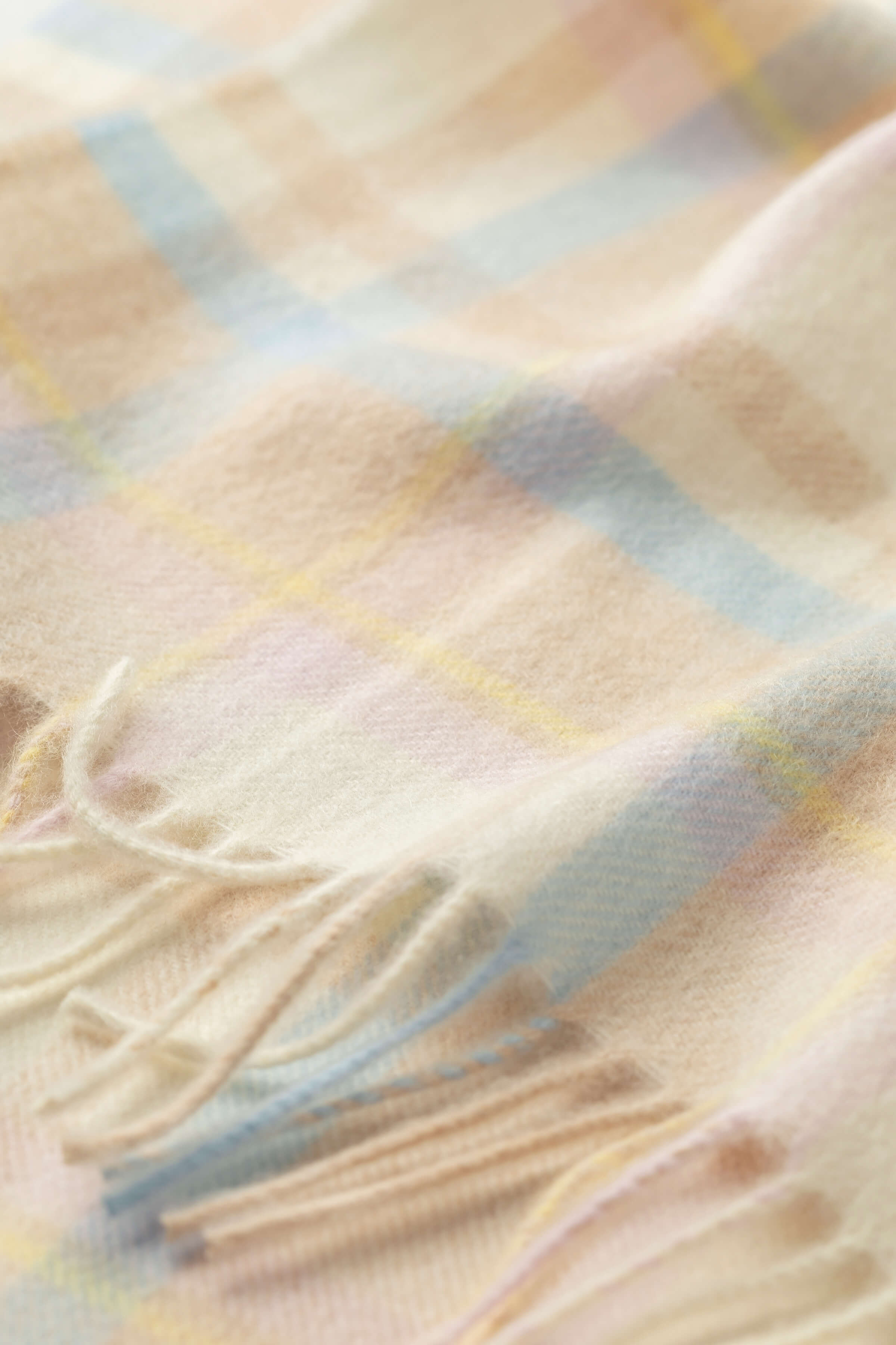 Cashmere Baby Blanket in Natural Check - Image 3