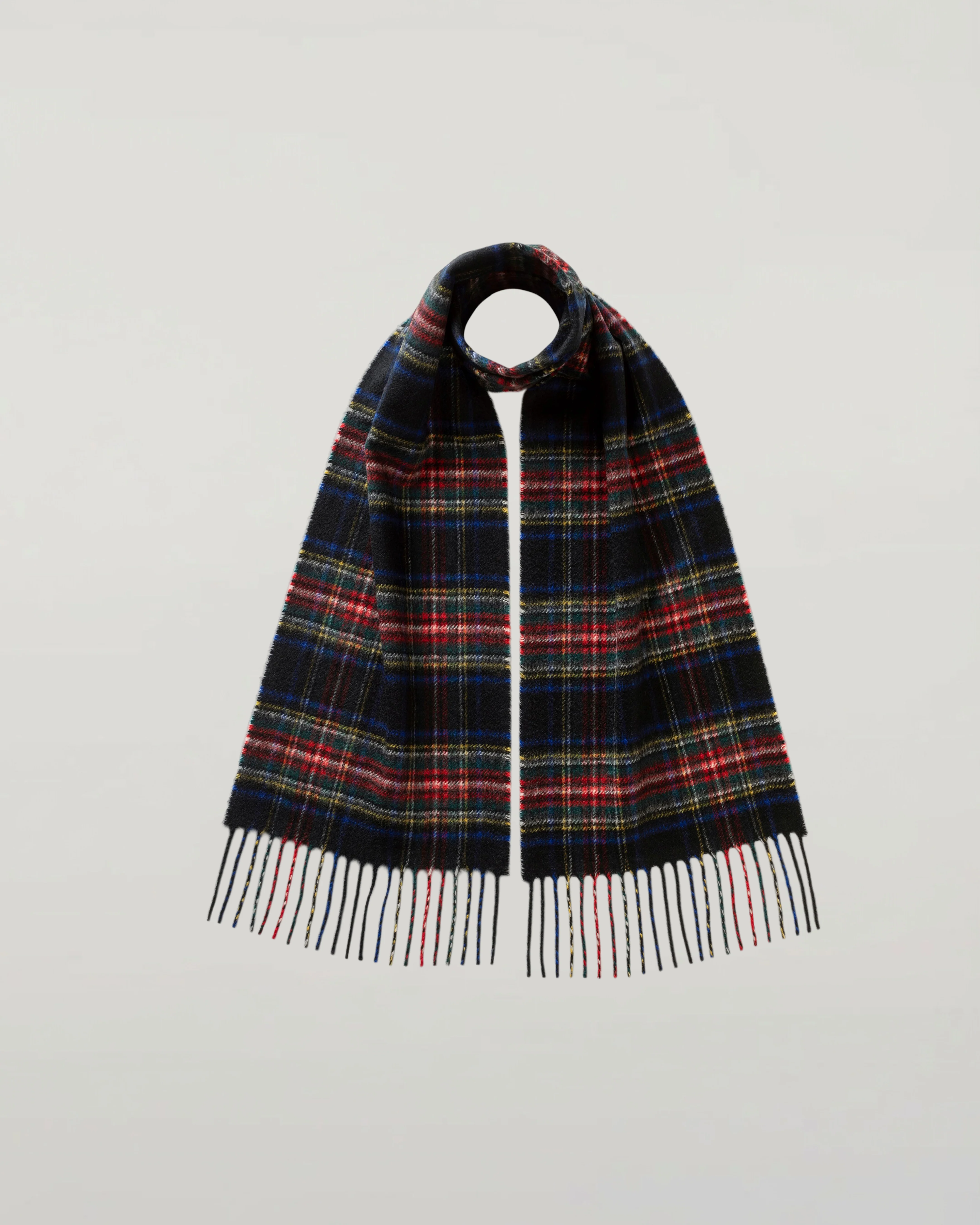 Children's Black Stewart Tartan Cashmere Scarf