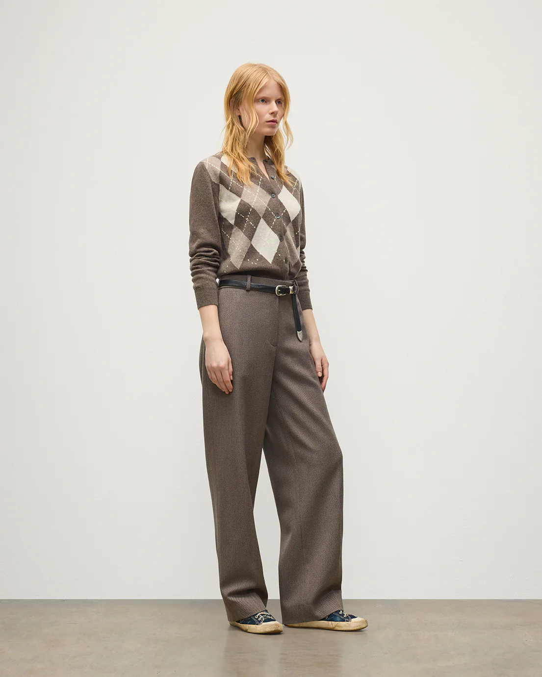 Clan Brown Argyle Cashmere Cardigan - Image 3