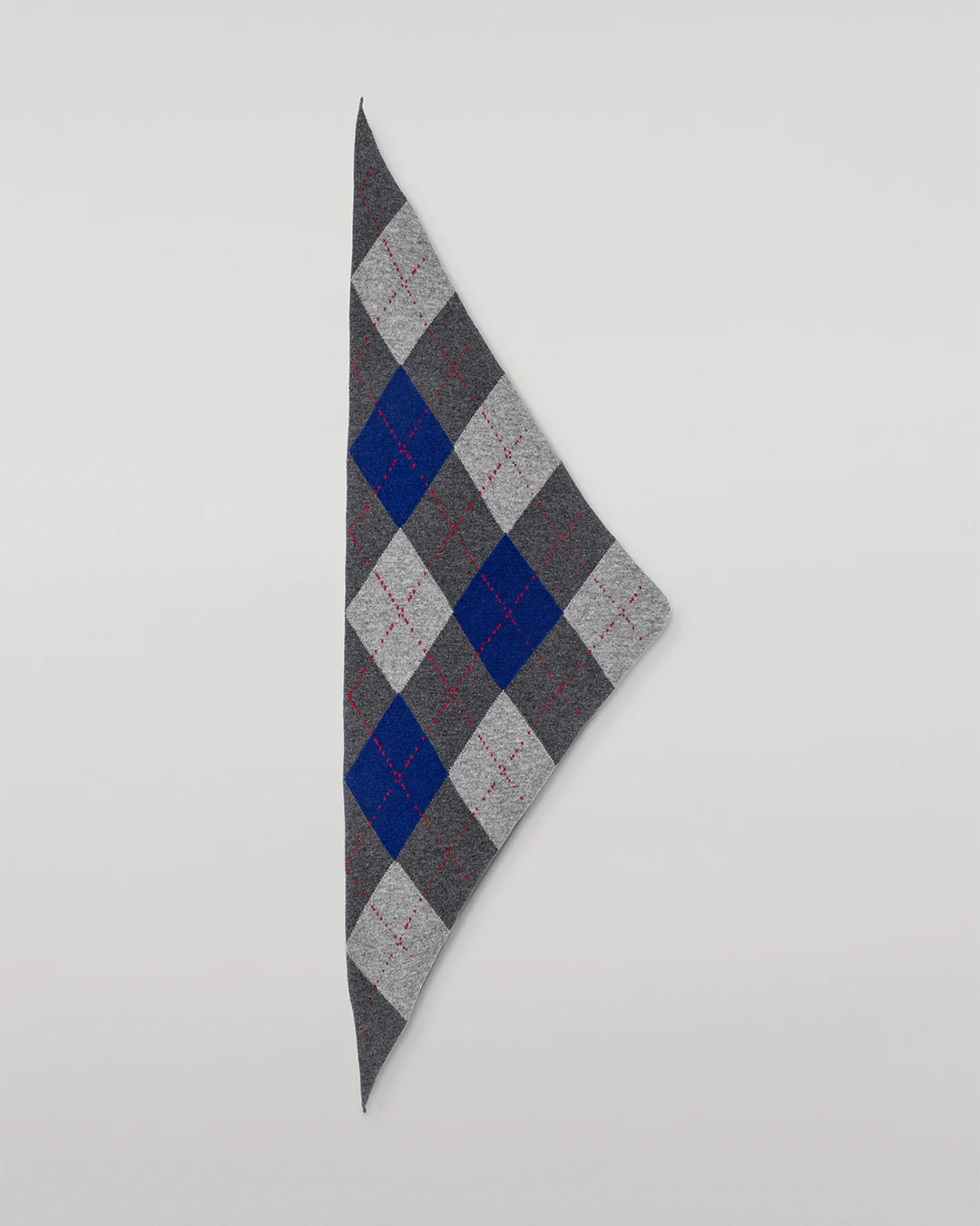 Clan Mid Grey Argyle Cashmere Bandana - Image 4